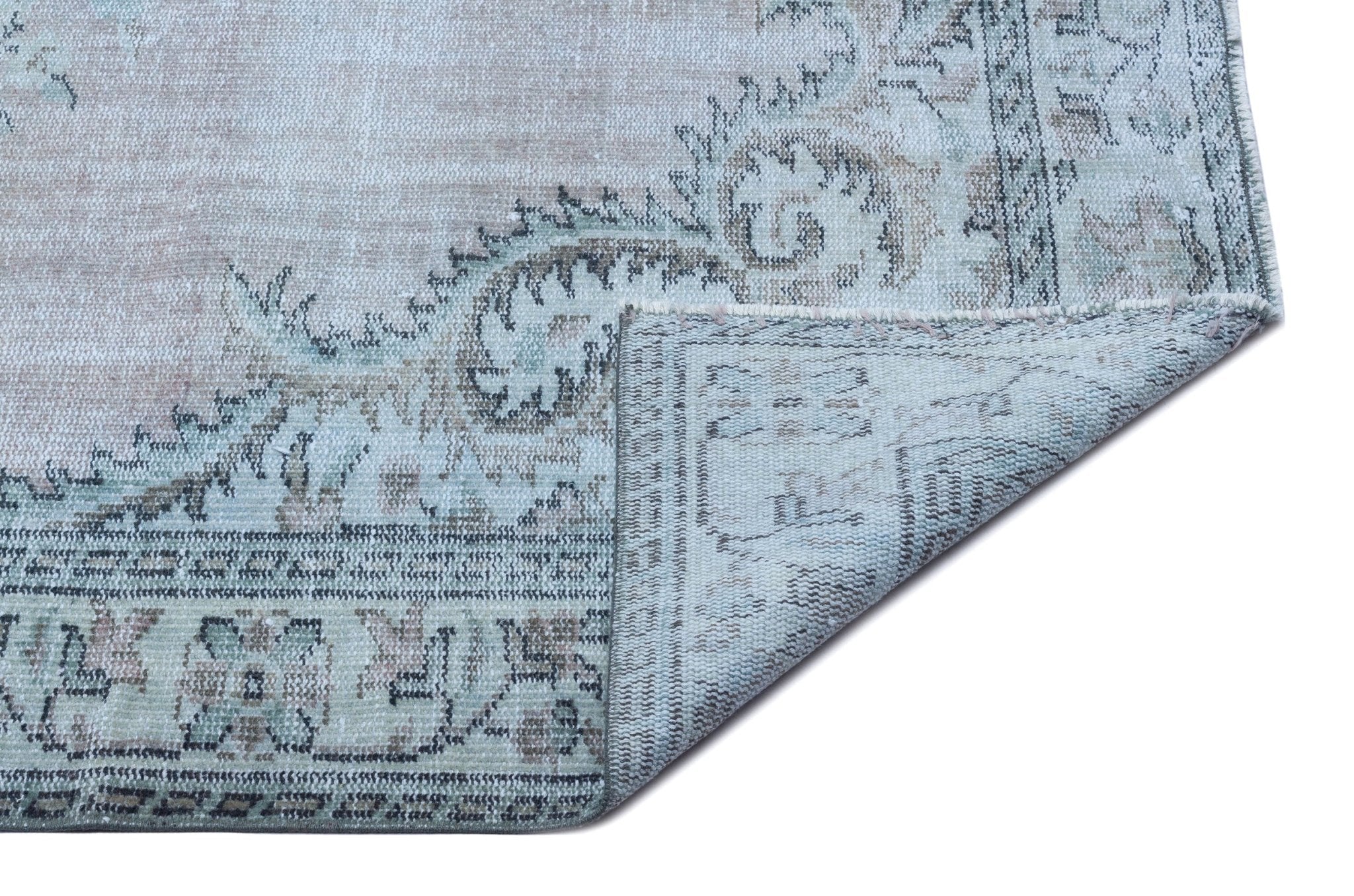 Atina 27042 Blue Vintage Wool Handmade Area Rug 5'6" x 9'10"