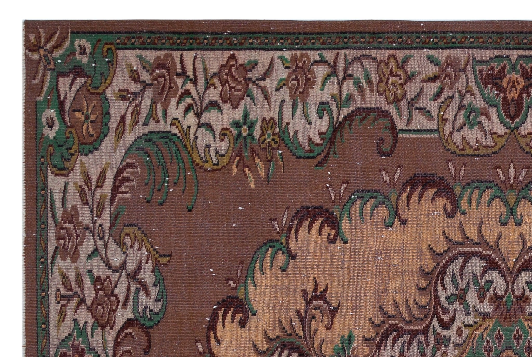 Atina 27079 Beige Vintage Wool Handmade Area Rug 6'2" x 9'5"