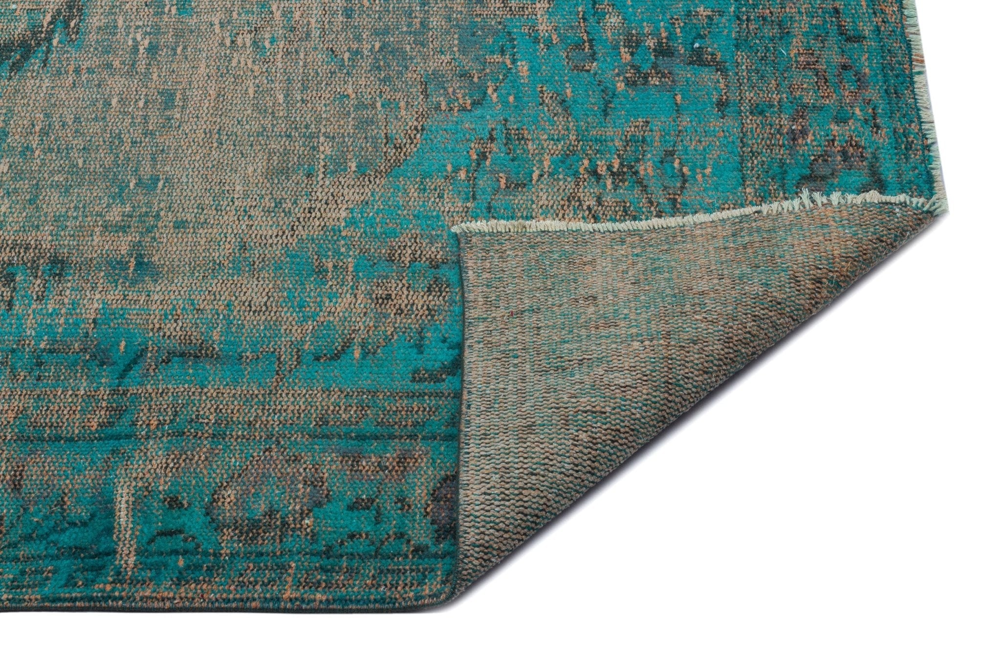 Atina 27154 Green Vintage Wool Handmade Area Rug 5'6" x 8'9"