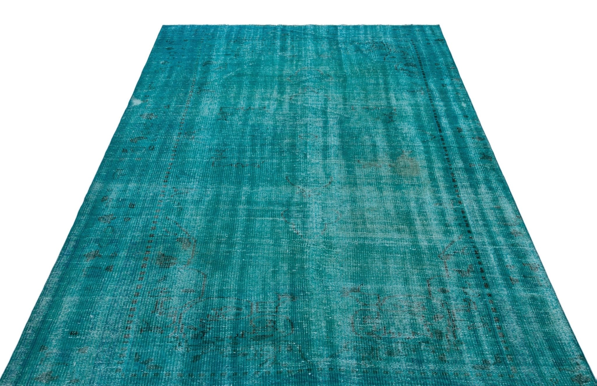 Atina 27265 Turquoise Vintage Wool Handmade Area Rug 5'7" x 8'8"