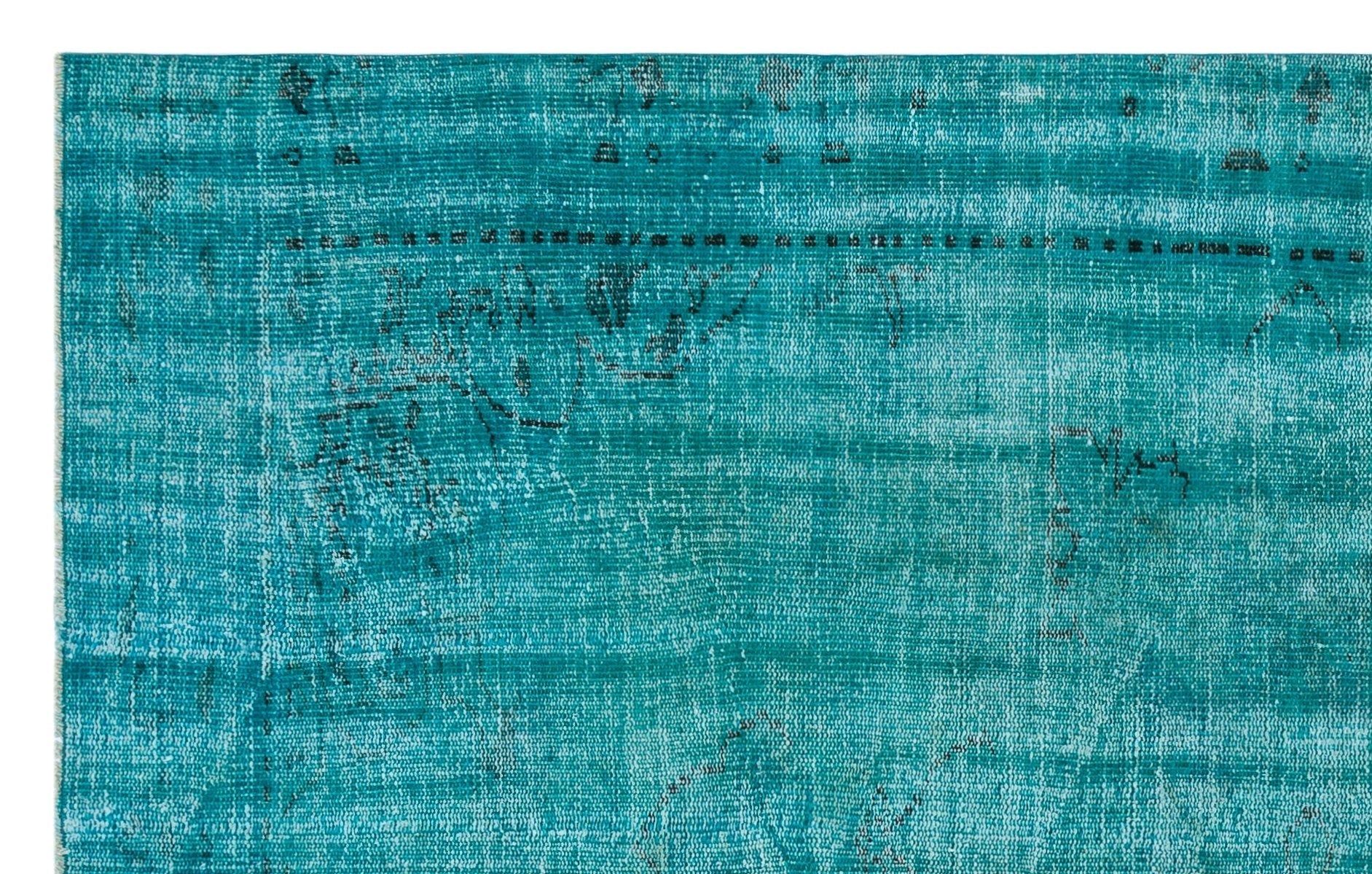 Atina 27265 Turquoise Vintage Wool Handmade Area Rug 5'7" x 8'8"