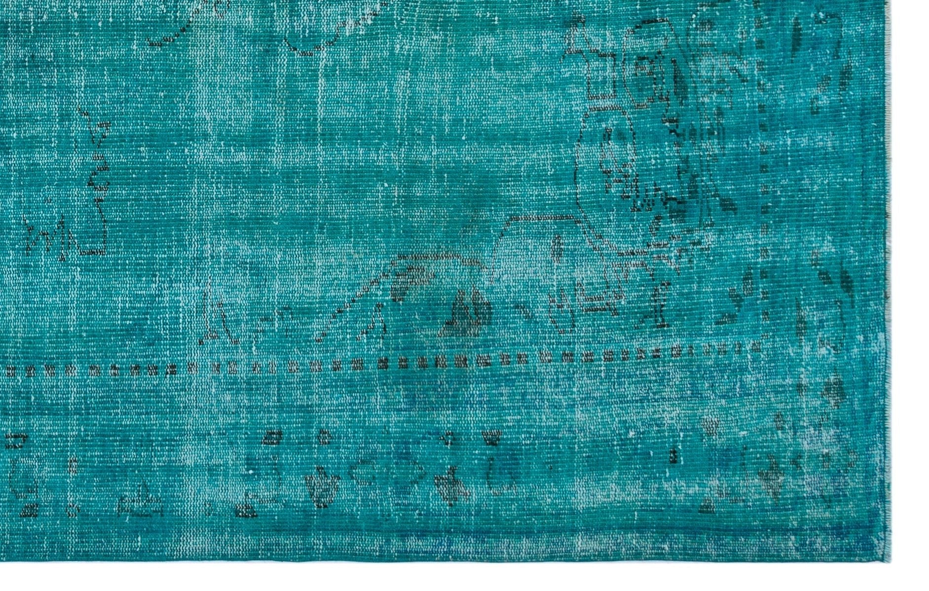 Atina 27265 Turquoise Vintage Wool Handmade Area Rug 5'7" x 8'8"
