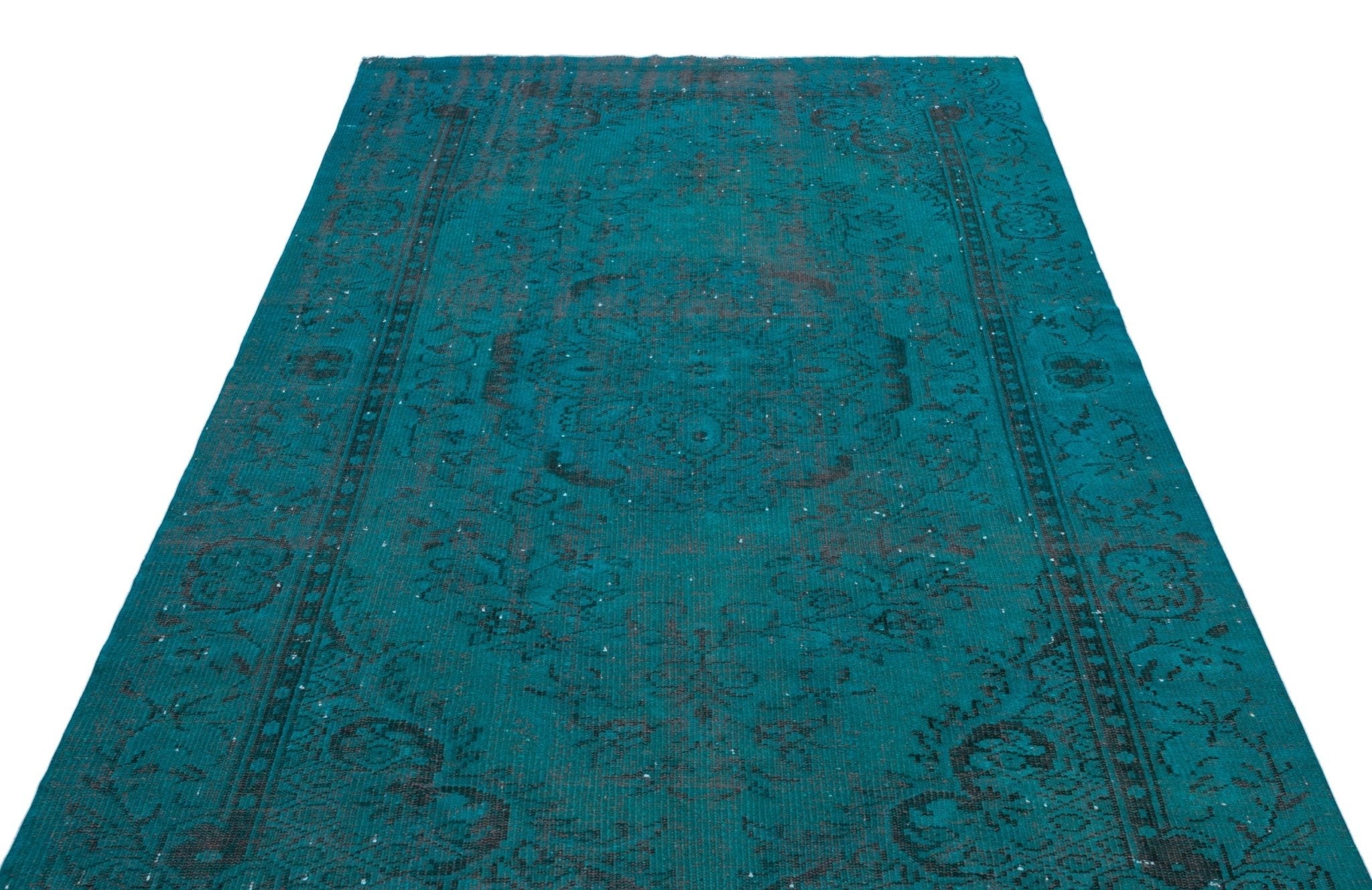 Atina 27269 Turquoise Vintage Wool Handmade Area Rug 5'4" x 9'1"