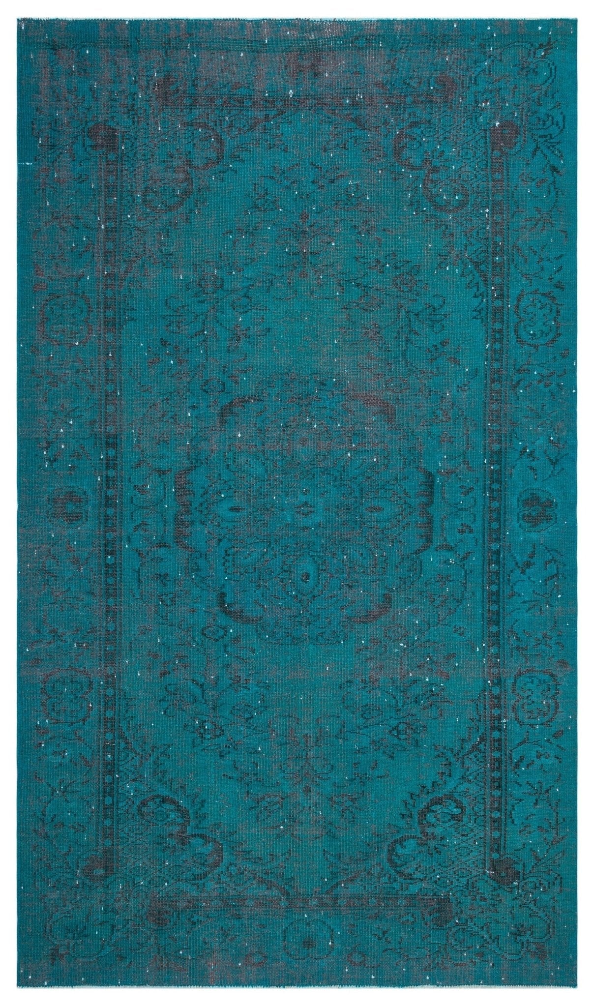 Atina 27269 Turquoise Vintage Wool Handmade Area Rug 5'4" x 9'1"