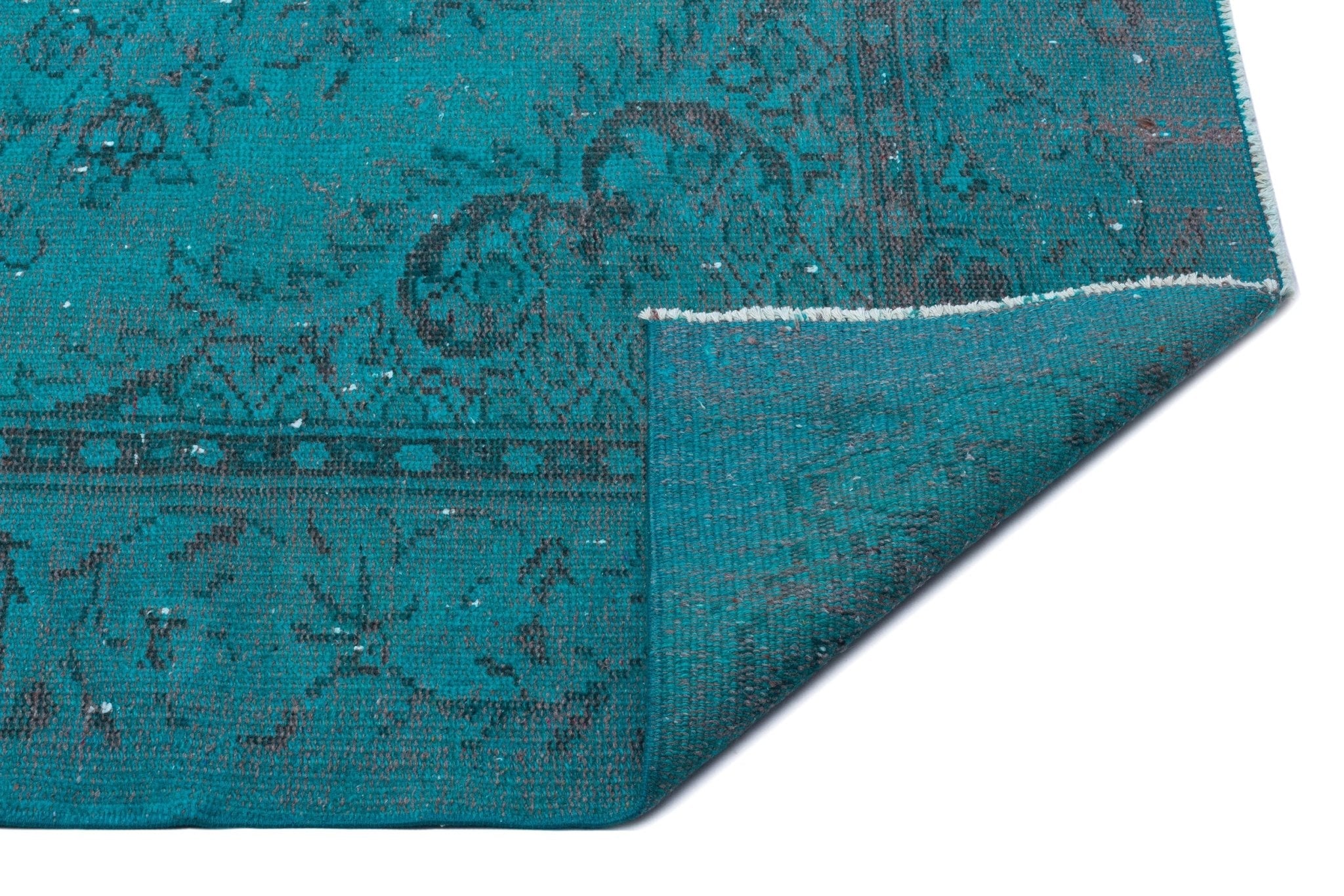 Atina 27269 Turquoise Vintage Wool Handmade Area Rug 5'4" x 9'1"