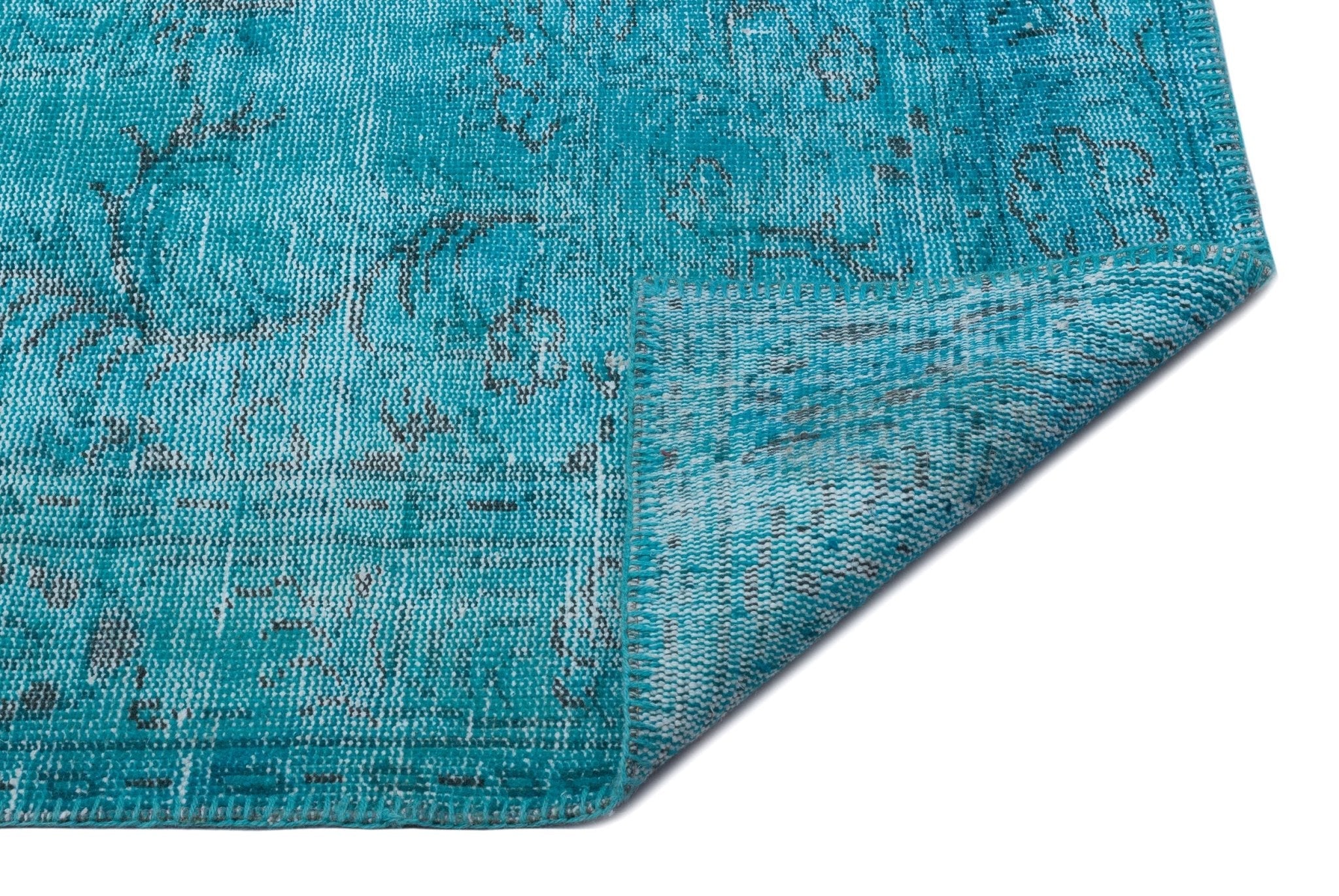 Atina 27299 Turquoise Vintage Wool Handmade Area Rug 5'9" x 9'10"