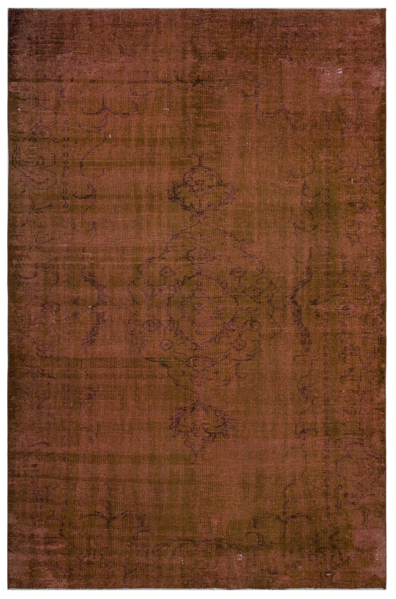 Atina 27304 Brown Vintage Wool Handmade Area Rug 5'11" x 9'1"