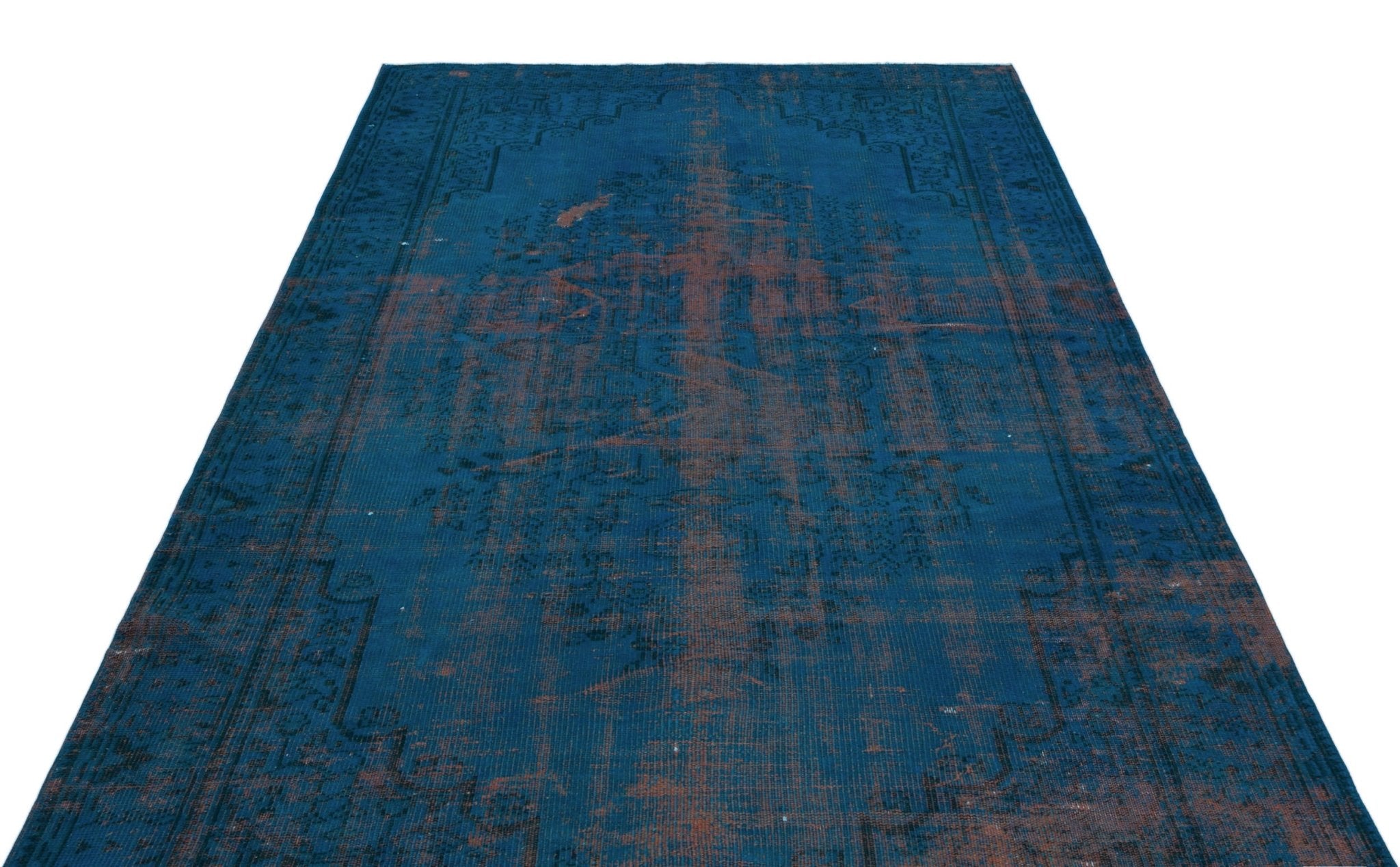 Atina 27726 Dark Blue Vintage Wool Handmade Area Rug 5'9" x 9'2"