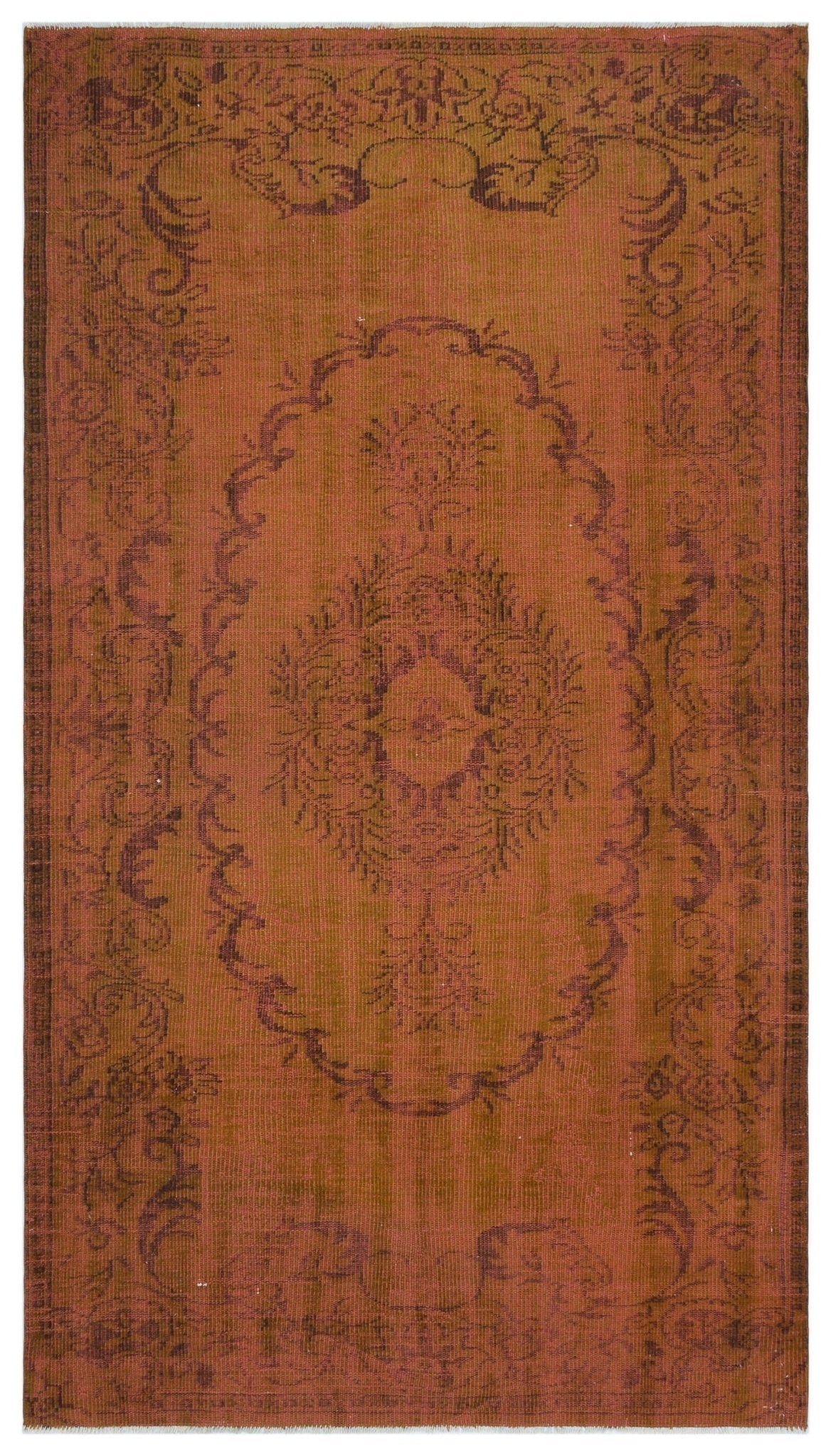 Atina 27790 Brown Vintage Wool Handmade Area Rug 5'2" x 9'3"