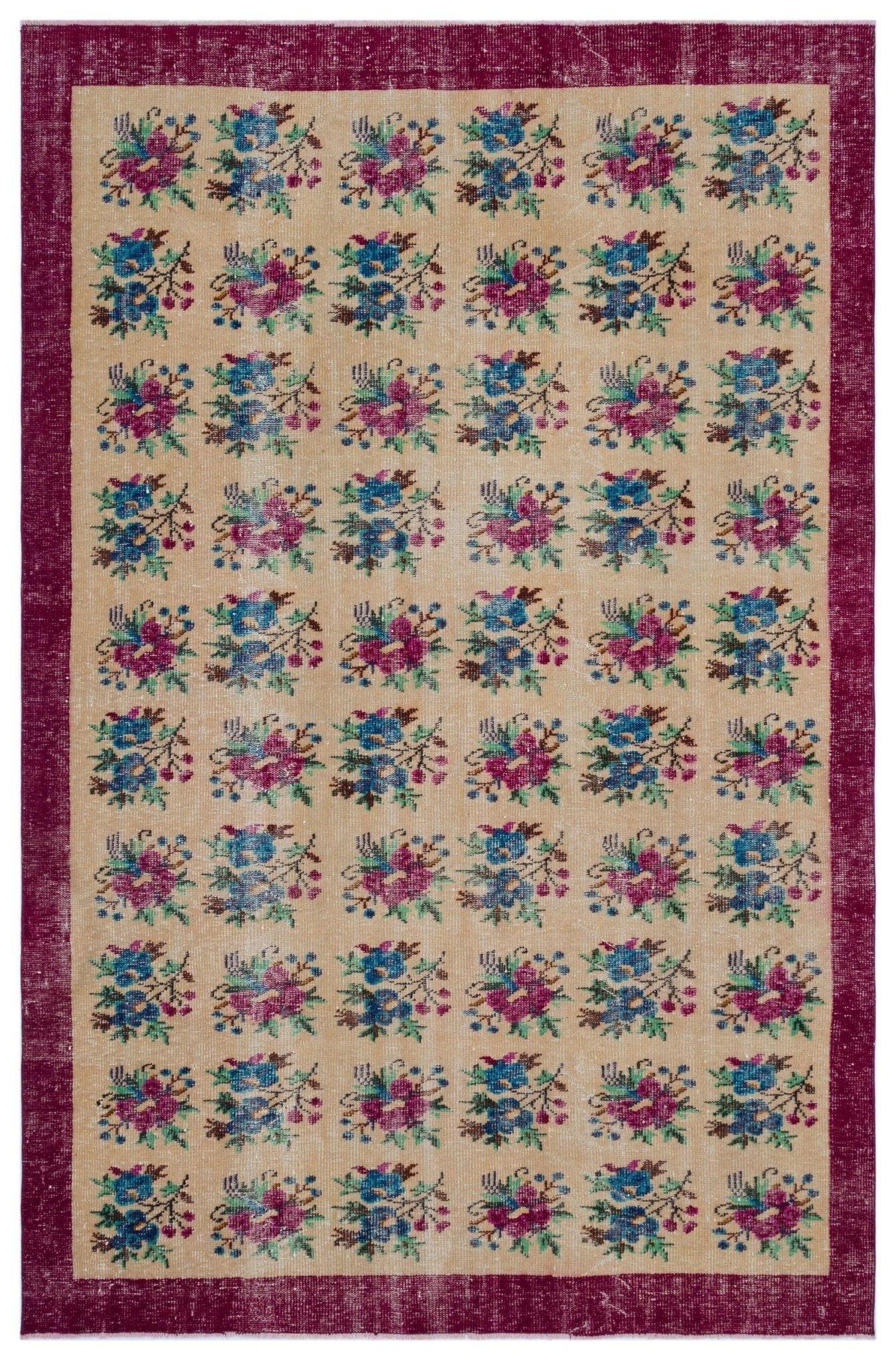 Atina 27870 Cream Vintage Wool Handmade Area Rug 5'9" x 10'0"