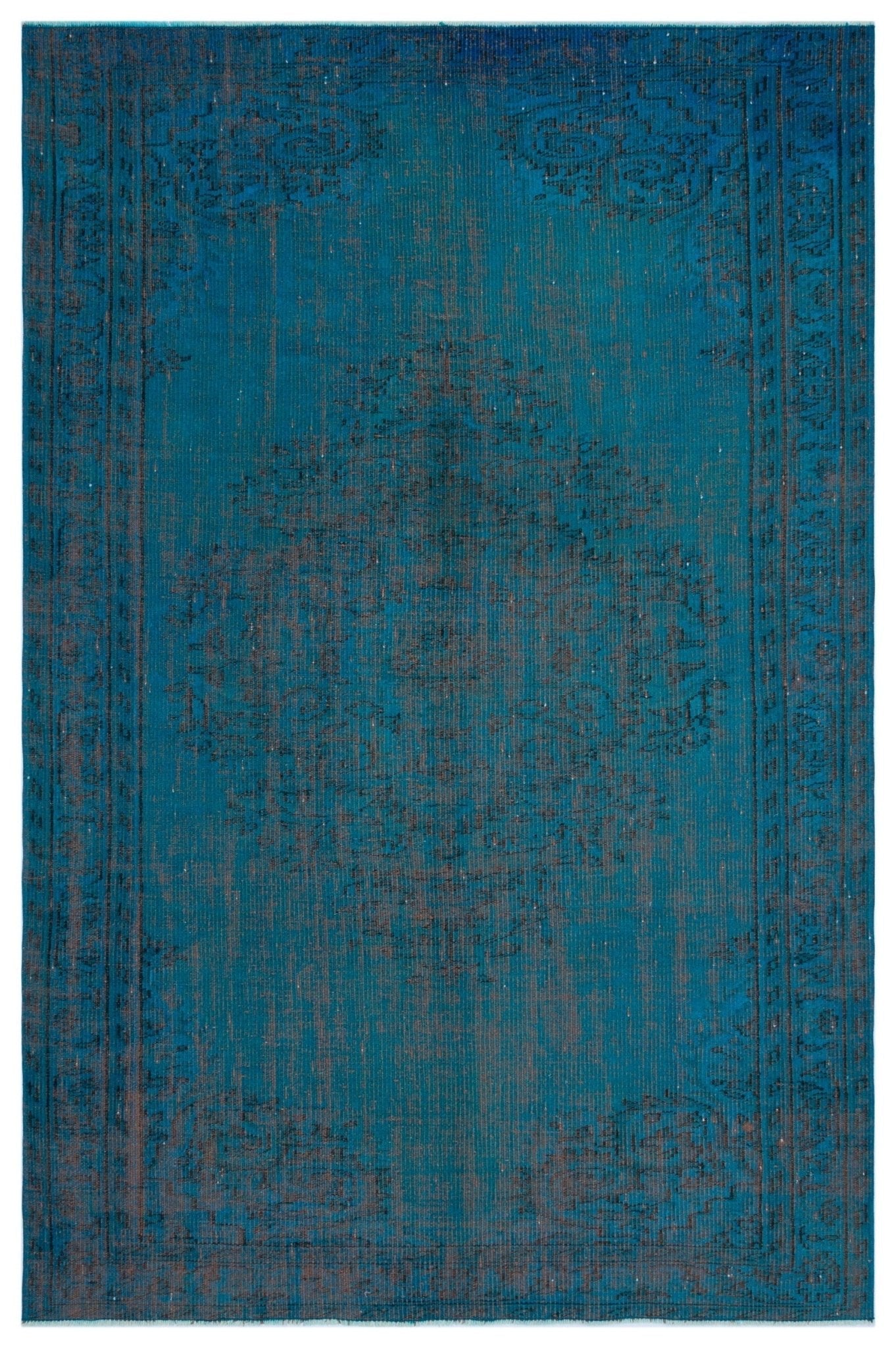 Atina 27900 Turquoise Vintage Wool Handmade Area Rug 5'10" x 8'10"
