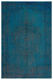 Atina 27900 Turquoise Vintage Wool Handmade Area Rug 5'10" x 8'10"