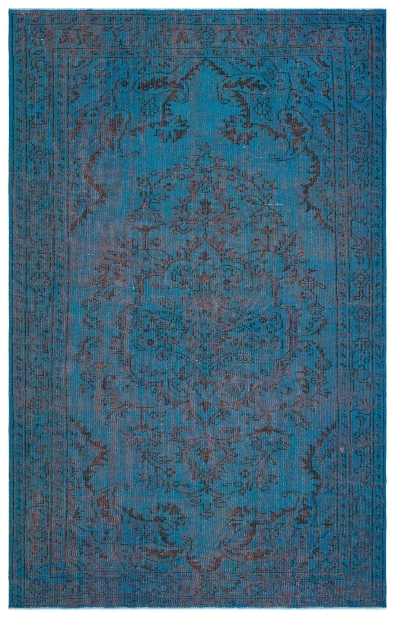 Atina 27982 Dark Blue Vintage Wool Handmade Area Rug 5'9" x 9'5"