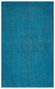 Atina 27999 Turquoise Vintage Wool Handmade Area Rug 5'6" x 8'11"