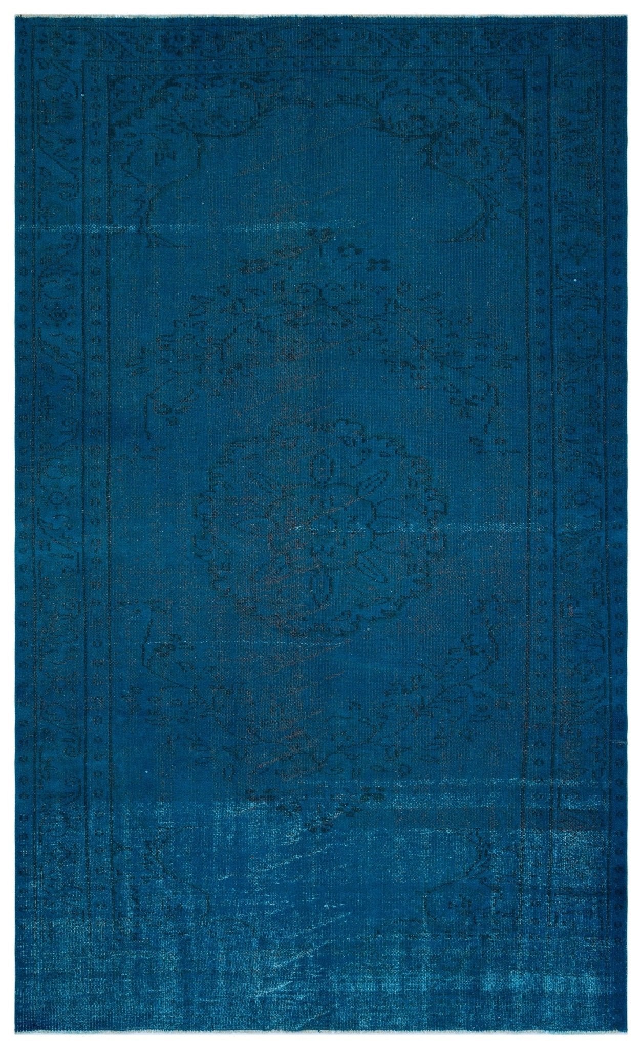 Atina 28014 Blue Vintage Wool Handmade Area Rug 5'7" x 9'1"