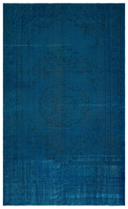 Atina 28014 Blue Vintage Wool Handmade Area Rug 5'7" x 9'1"