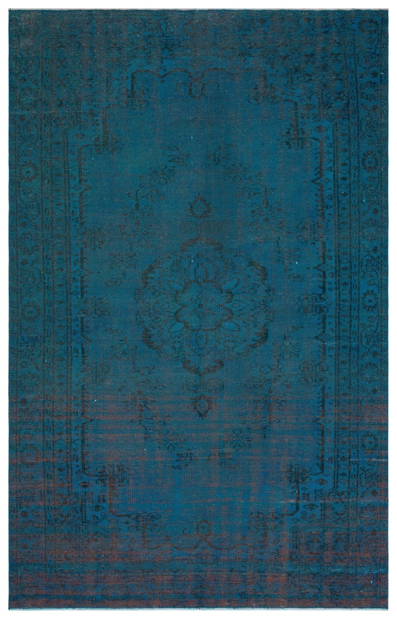 Atina 28057 Turquoise Vintage Wool Handmade Area Rug 5'10" x 9'3"