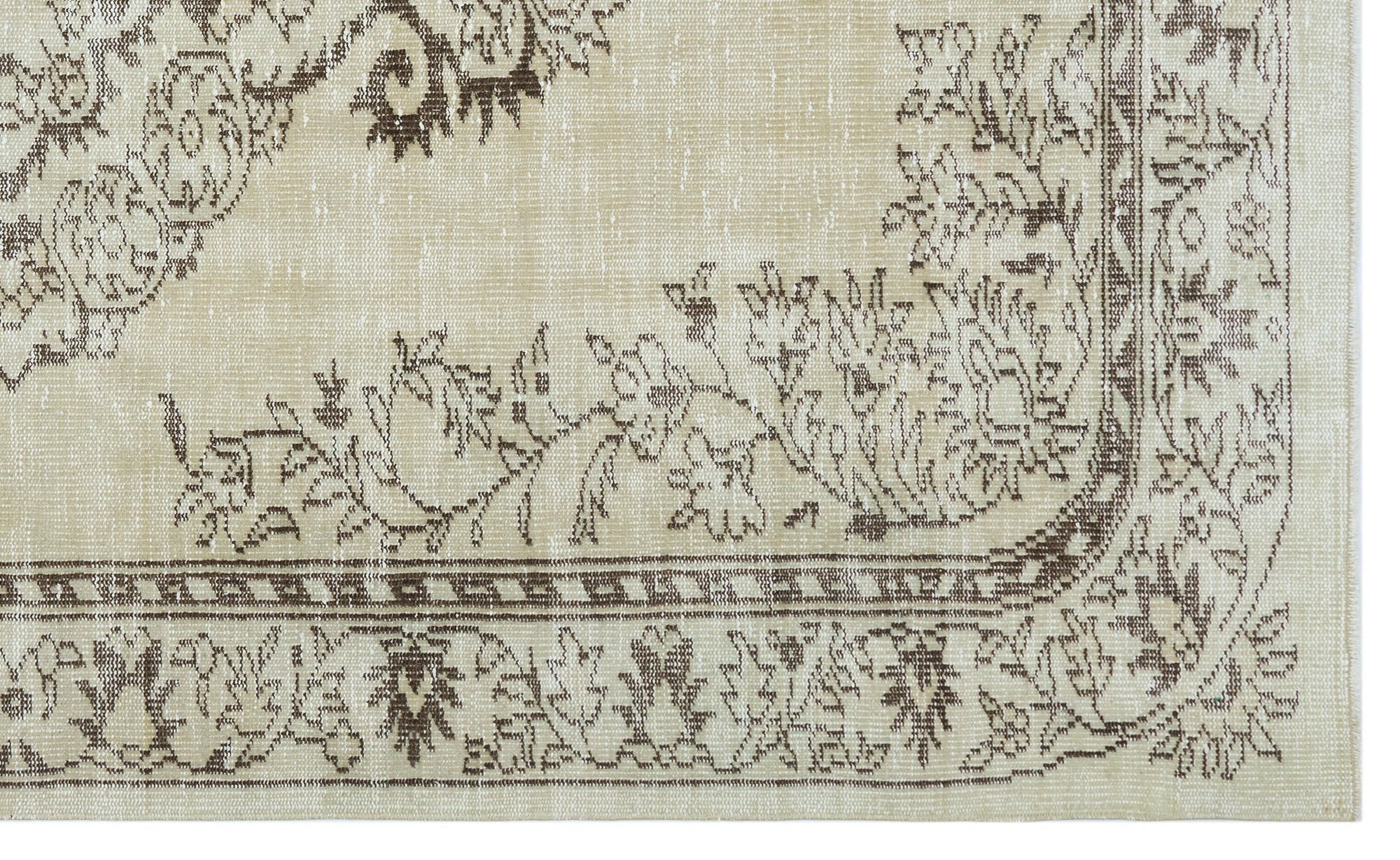 Atina 28074 Beige Vintage Wool Handmade Area Rug 5'6" x 9'1"