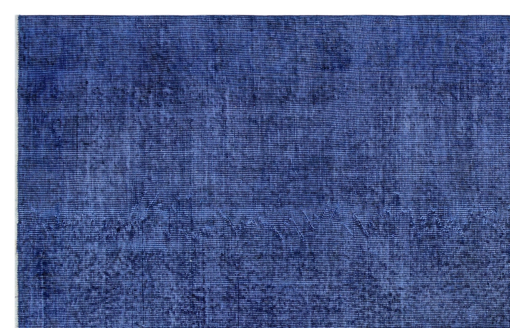 Atina 28114 Blue Vintage Wool Handmade Area Rug 5'6" x 8'8"