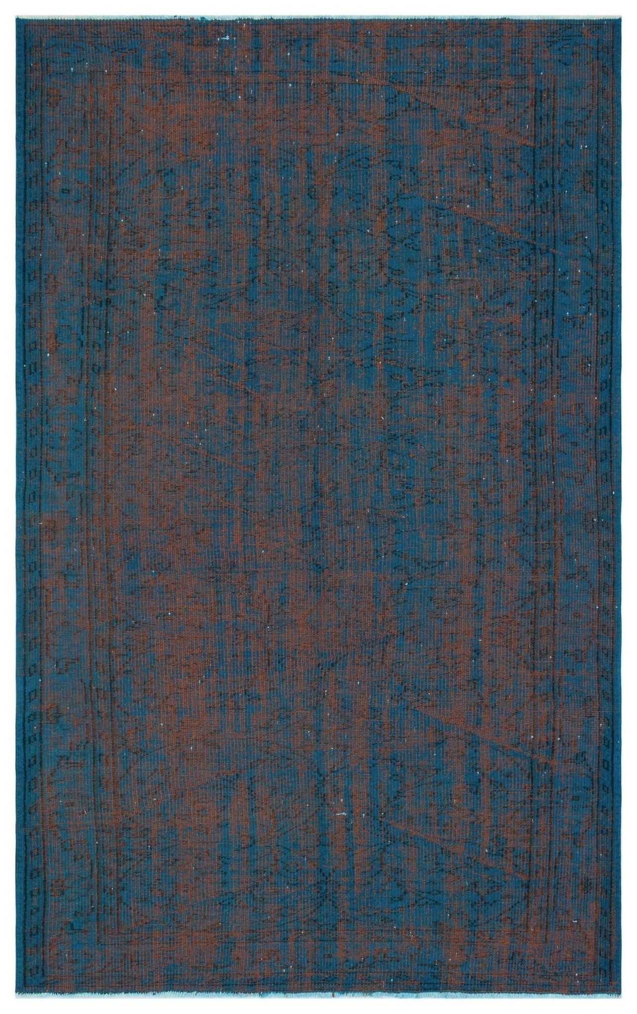 Atina 28234 Blue Vintage Wool Handmade Area Rug 5'4" x 8'6"