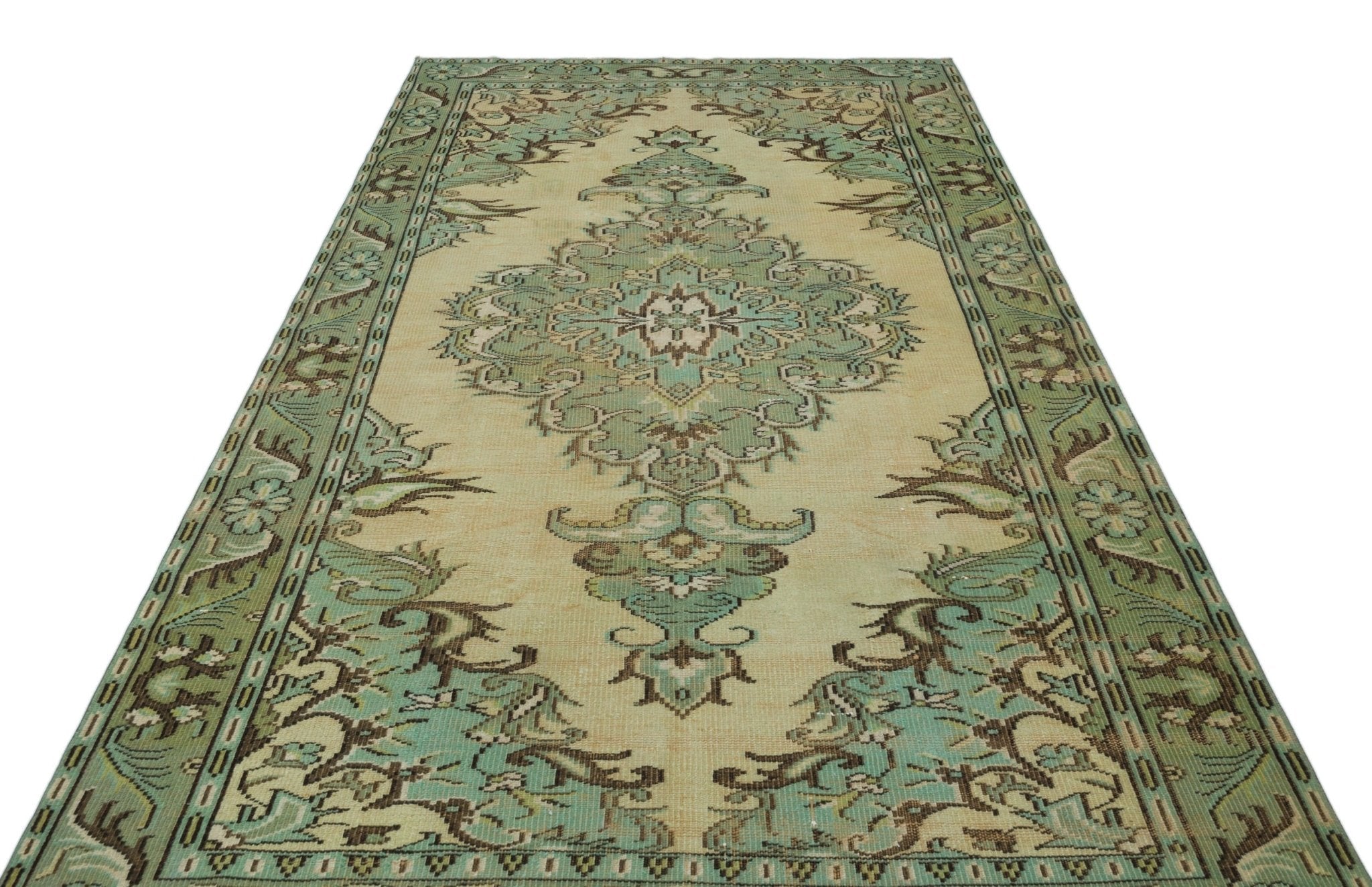 Atina 28259 Cream Vintage Wool Handmade Area Rug 5'9" x 9'6"