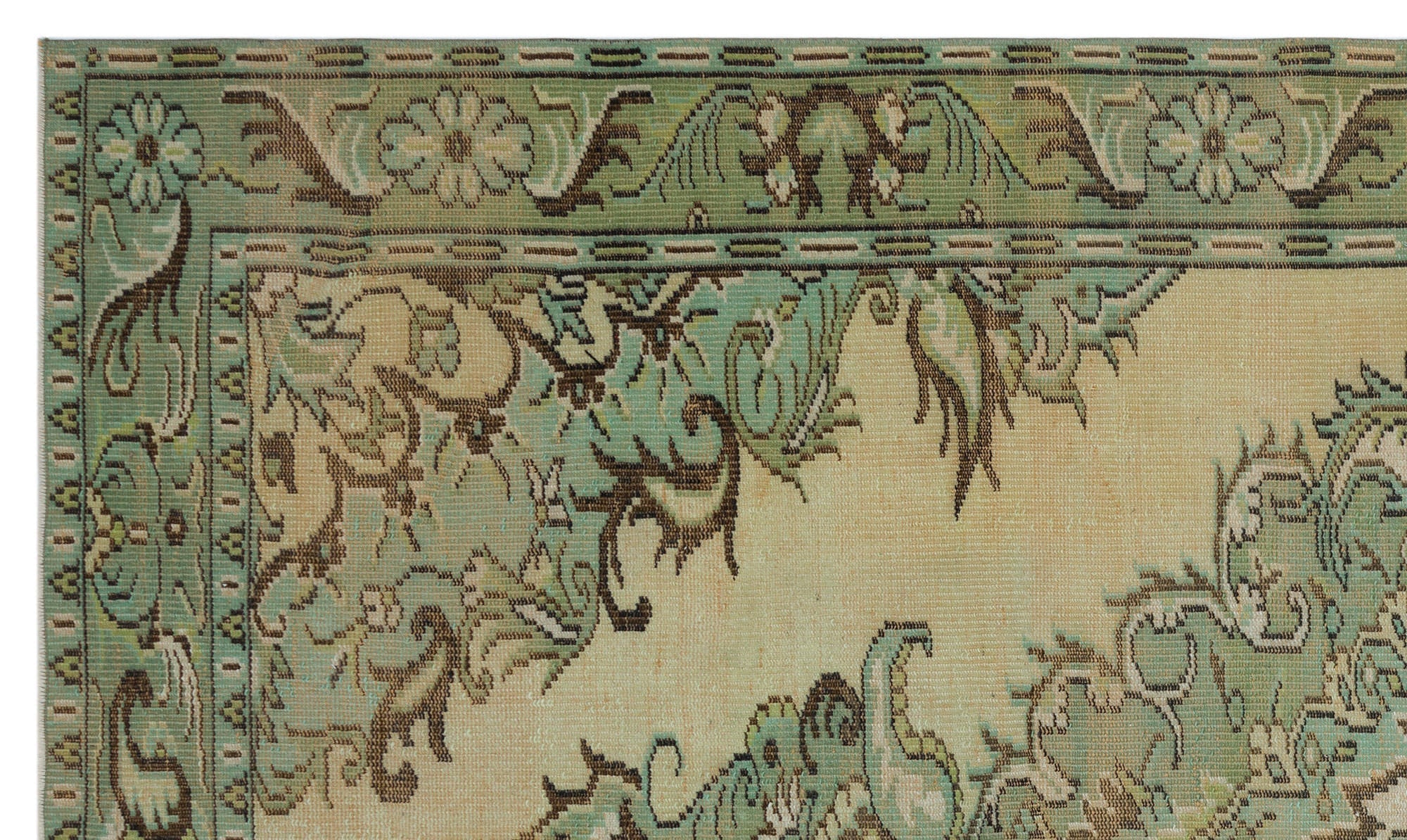 Atina 28259 Cream Vintage Wool Handmade Area Rug 5'9" x 9'6"