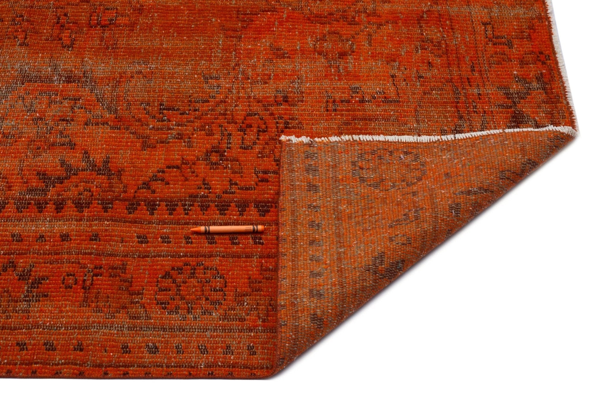 Atina 28302 Brown Vintage Wool Handmade Area Rug 5'8" x 9'2"