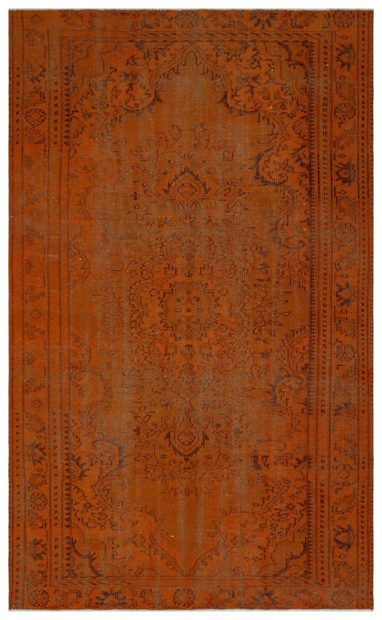 Atina 28302 Brown Vintage Wool Handmade Area Rug 5'8" x 9'2"