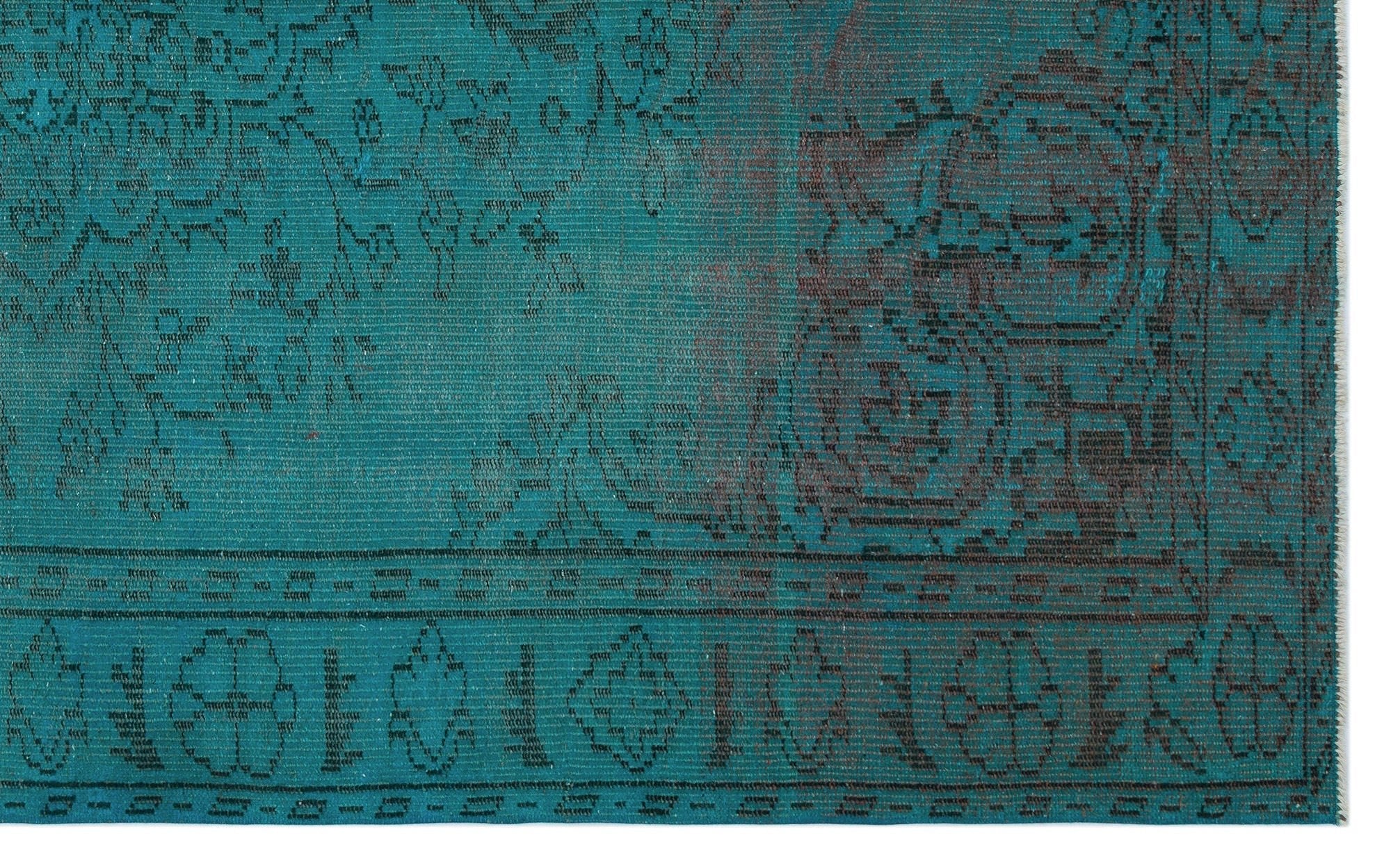 Atina 28340 Turquoise Vintage Wool Handmade Area Rug 5'4" x 8'8"