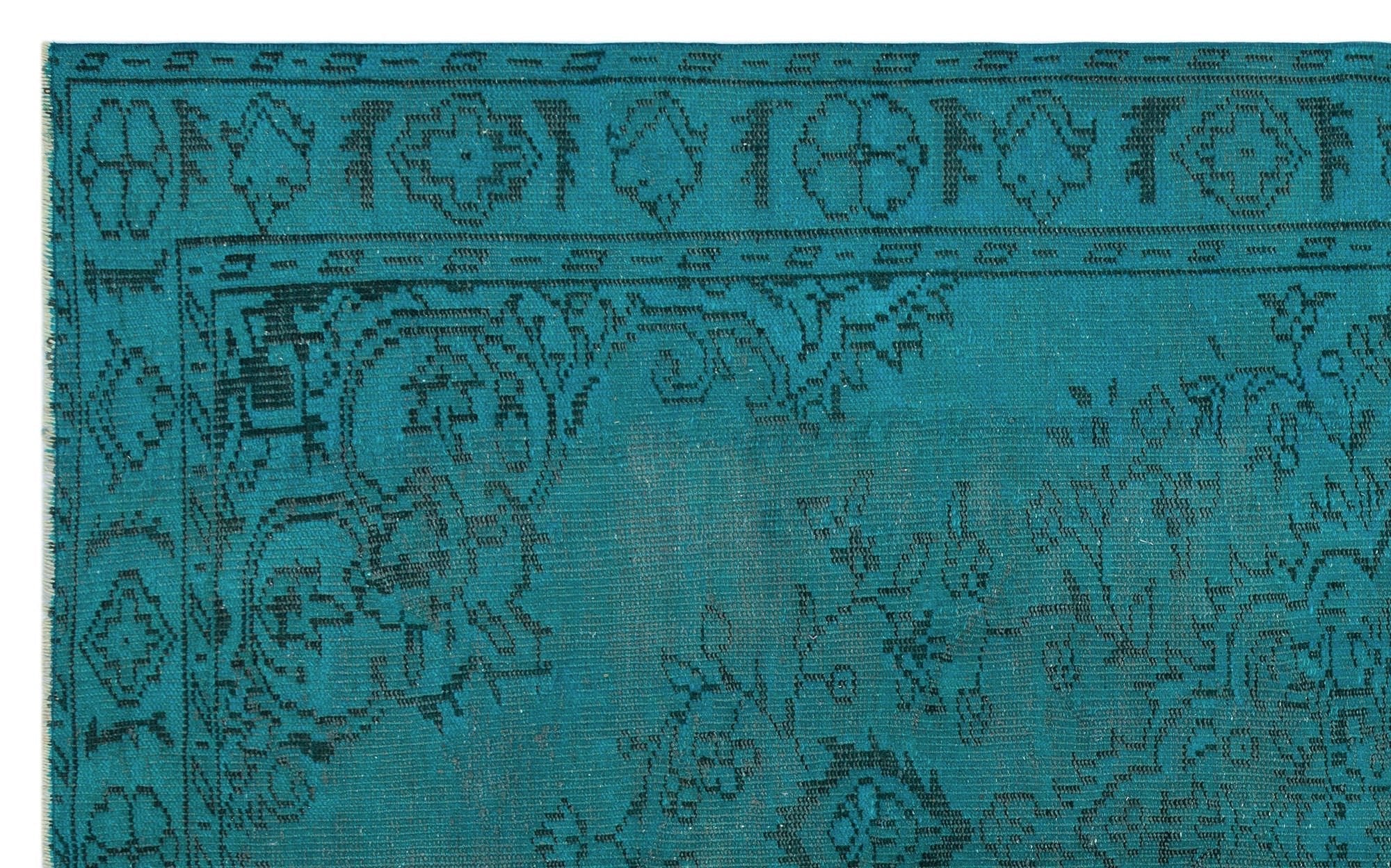 Atina 28340 Turquoise Vintage Wool Handmade Area Rug 5'4" x 8'8"