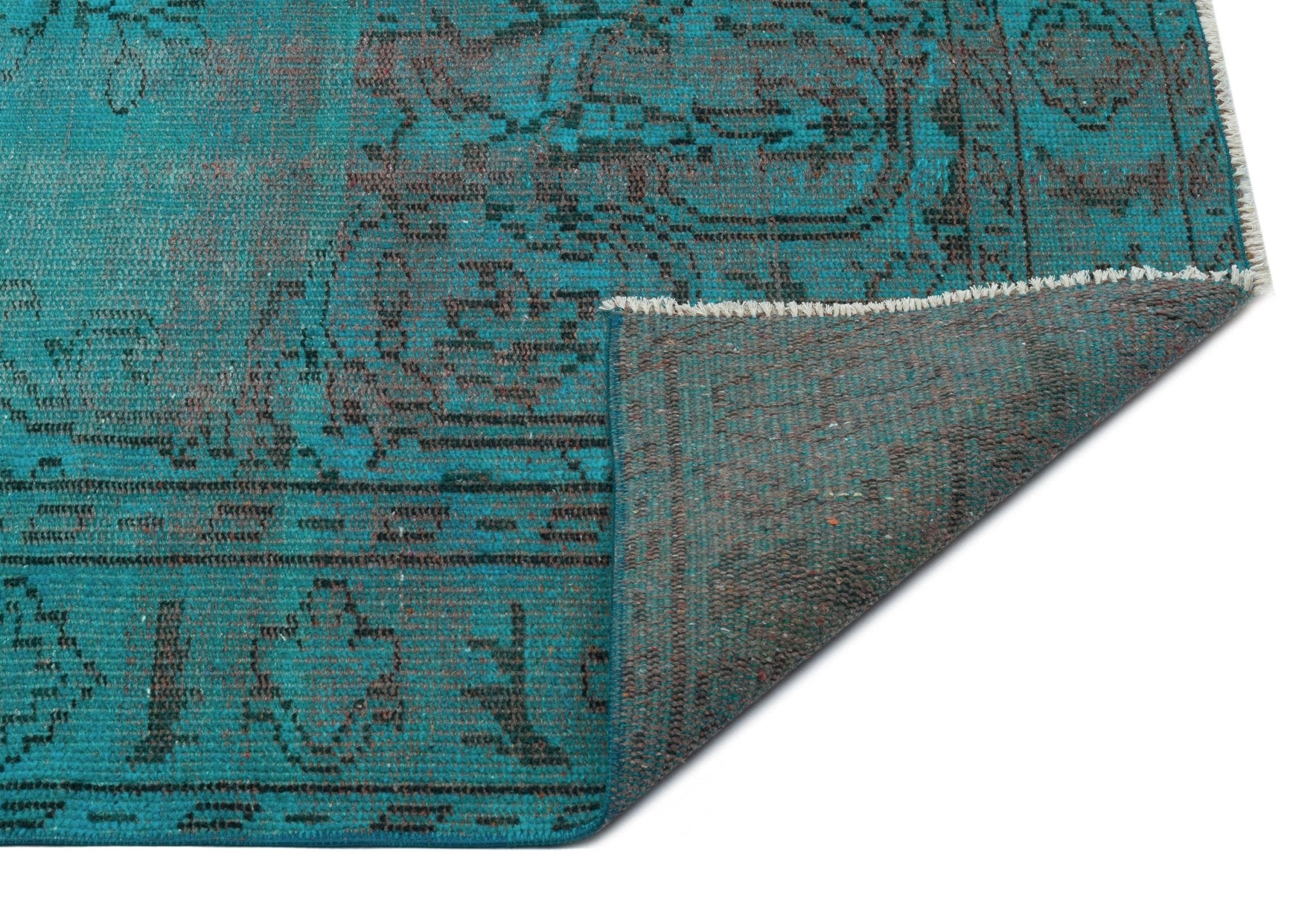 Atina 28340 Turquoise Vintage Wool Handmade Area Rug 5'4" x 8'8"