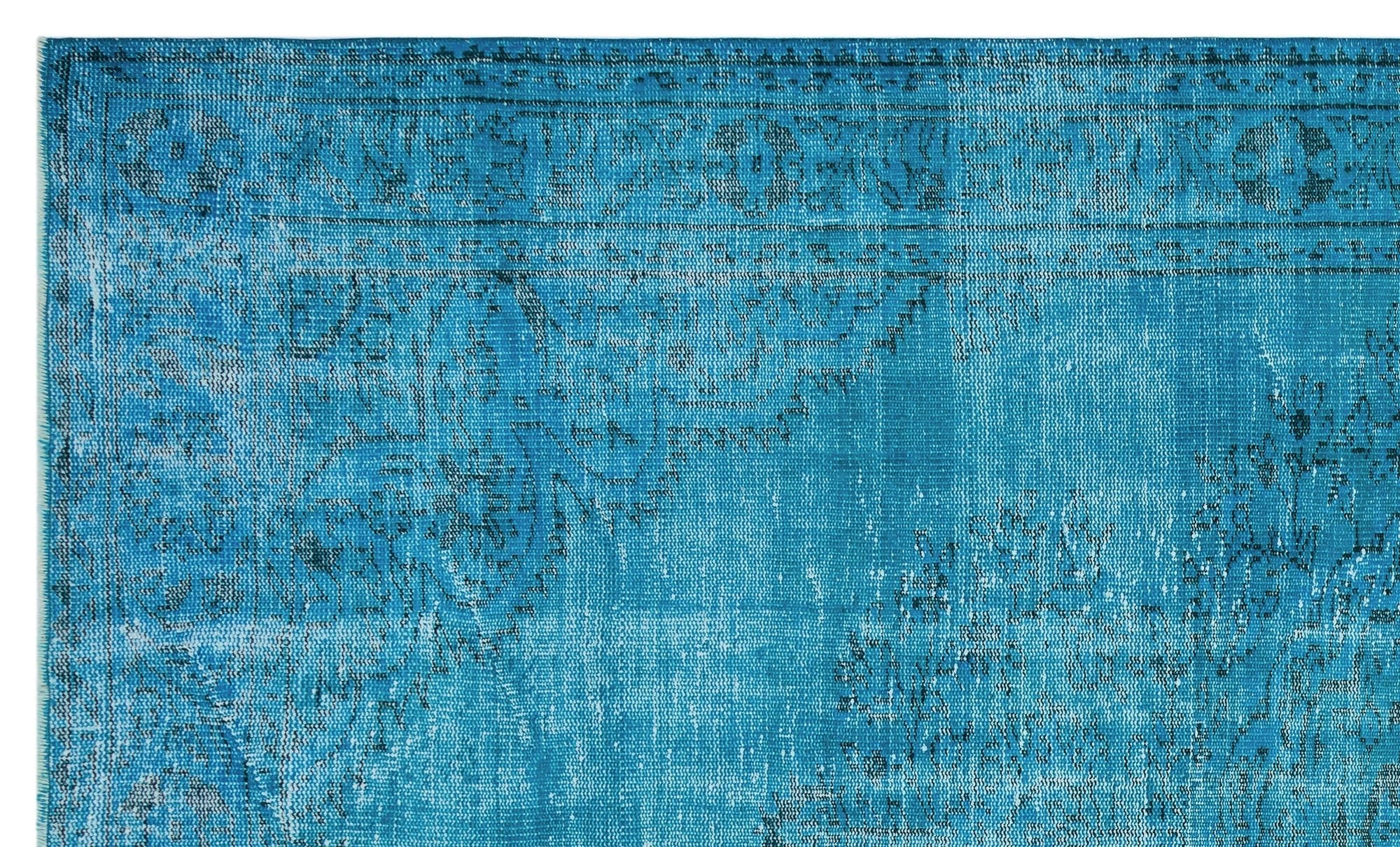 Atina 28509 Turquoise Vintage Wool Handmade Area Rug 6'1" x 10'3"