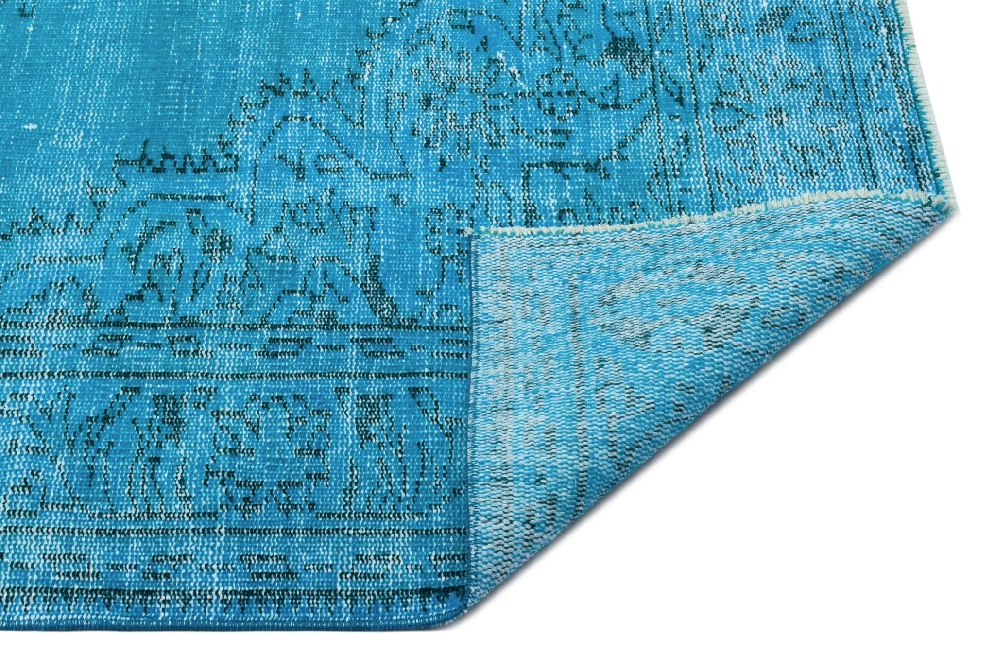 Atina 28509 Turquoise Vintage Wool Handmade Area Rug 6'1" x 10'3"