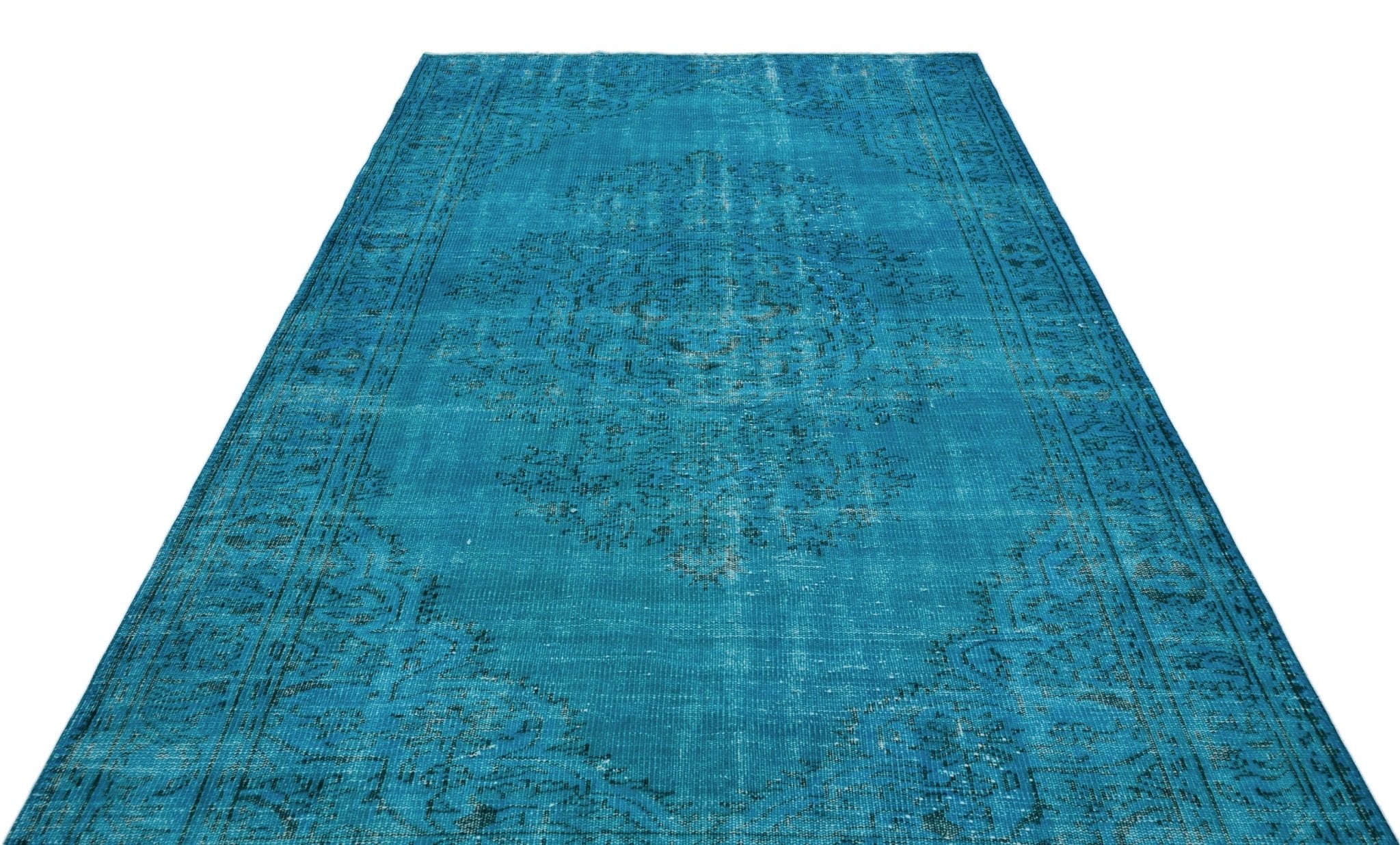 Atina 28509 Turquoise Vintage Wool Handmade Area Rug 6'1" x 10'3"