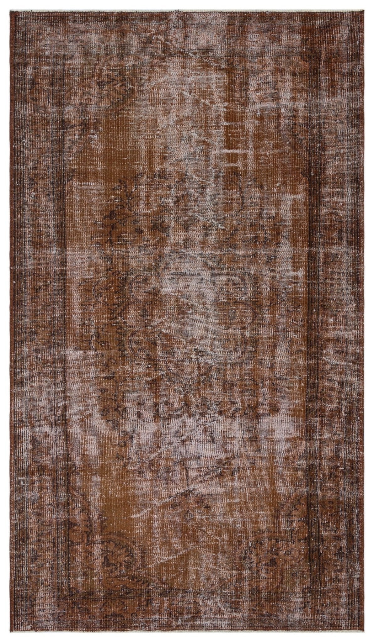 Atina 28543 Brown Vintage Wool Handmade Area Rug 5'2" x 9'3"