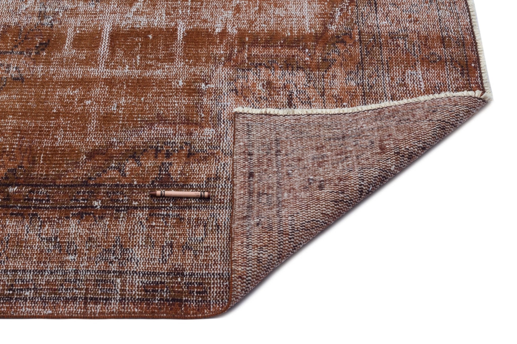 Atina 28543 Brown Vintage Wool Handmade Area Rug 5'2" x 9'3"