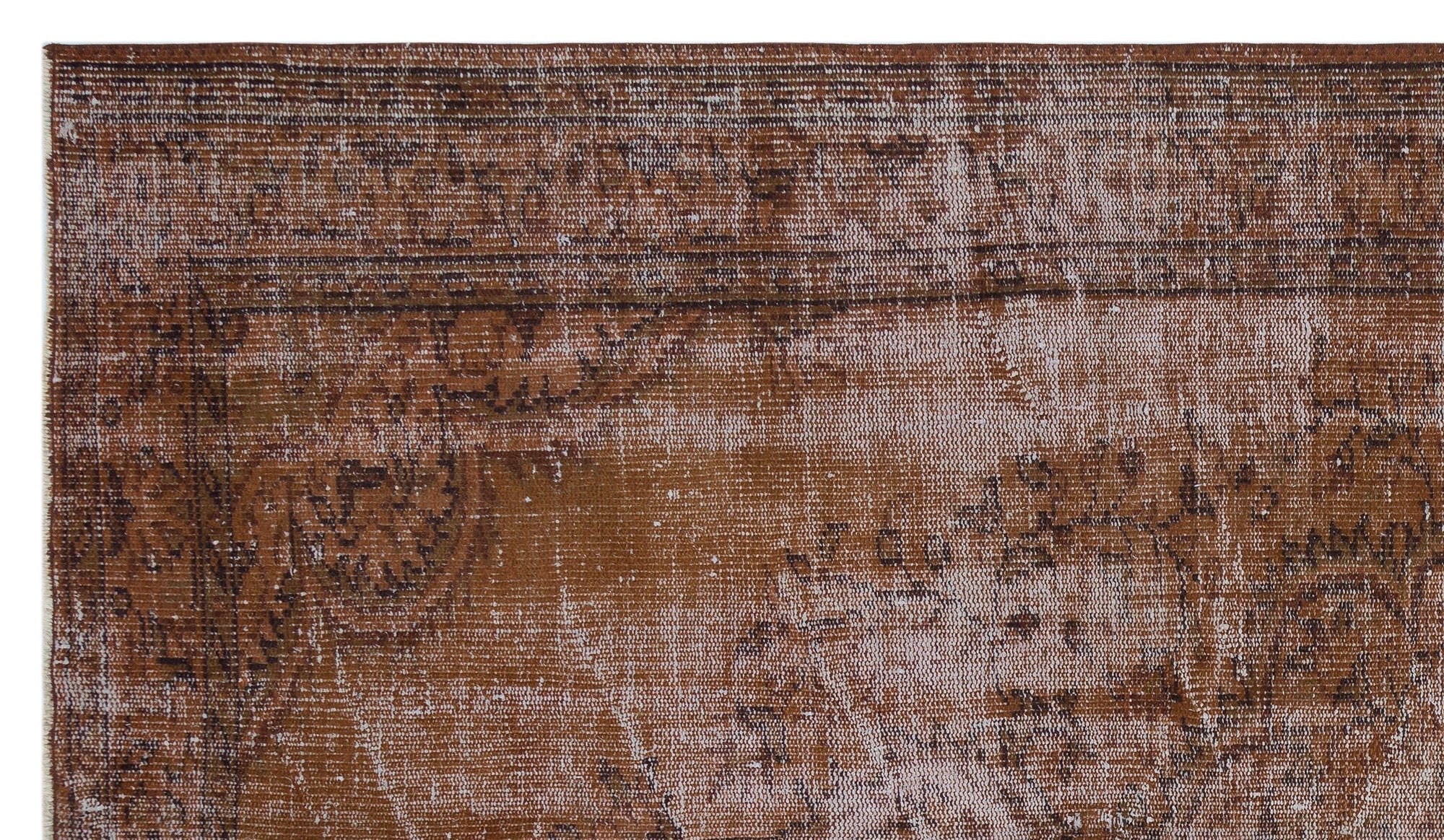 Atina 28543 Brown Vintage Wool Handmade Area Rug 5'2" x 9'3"