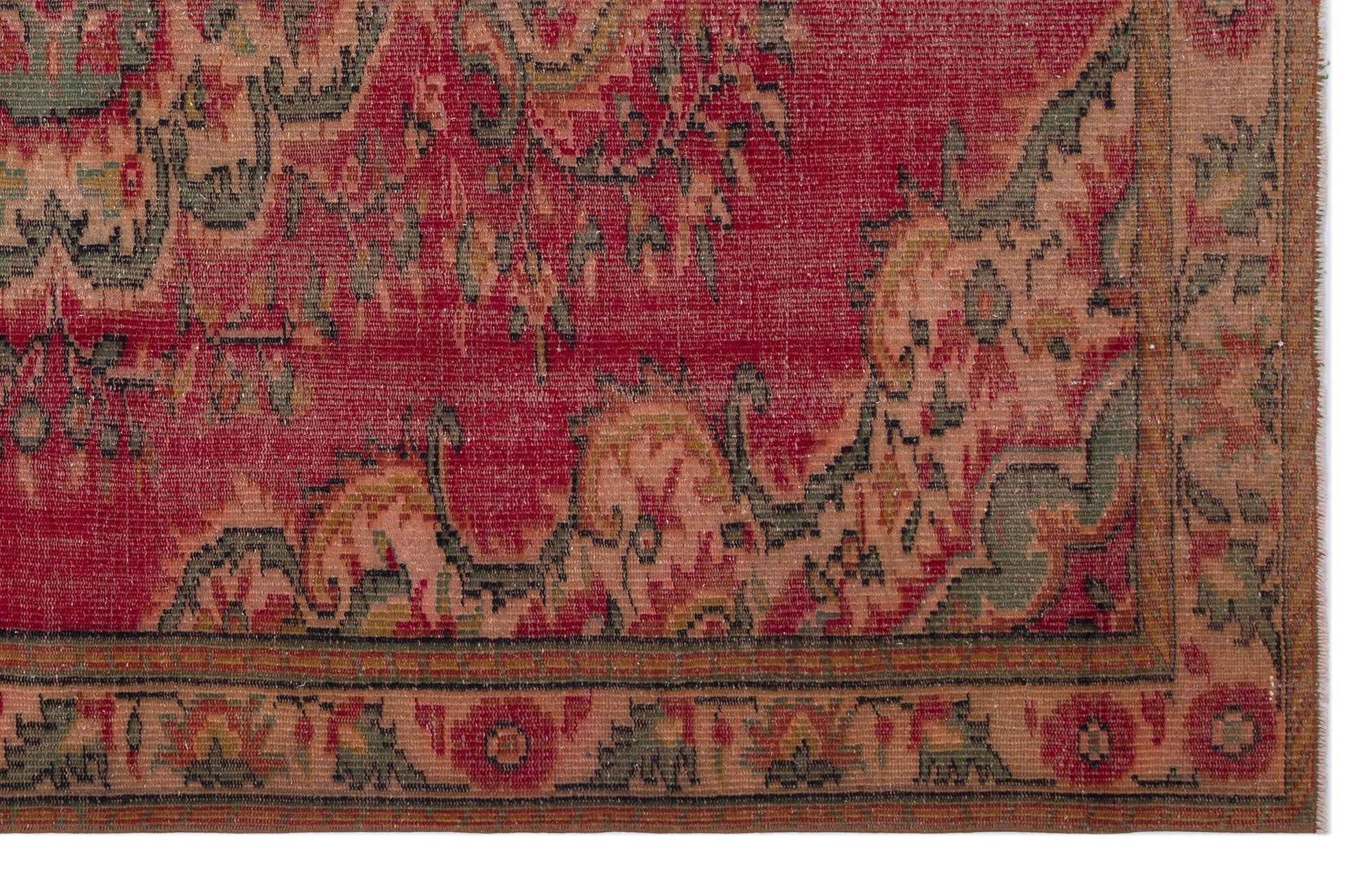 Atina 28564 Red Vintage Wool Handmade Area Rug 5'7" x 8'11"