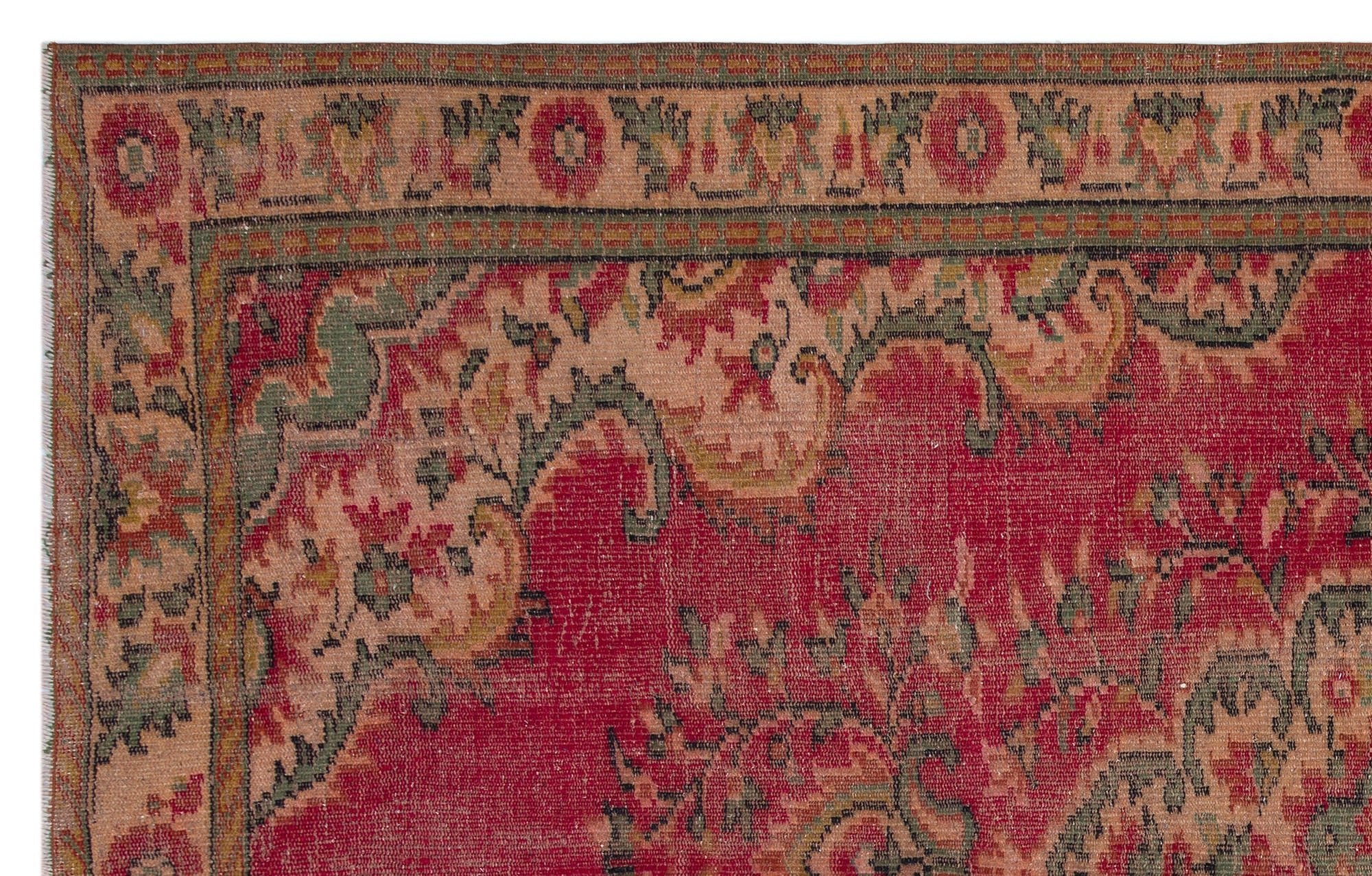 Atina 28564 Red Vintage Wool Handmade Area Rug 5'7" x 8'11"