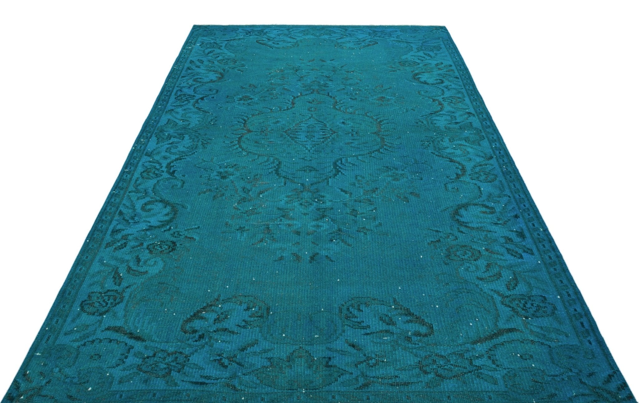 Atina 28581 Turquoise Vintage Wool Handmade Area Rug 5'8" x 9'2"