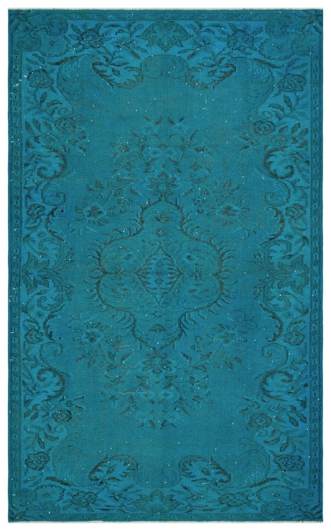 Atina 28581 Turquoise Vintage Wool Handmade Area Rug 5'8" x 9'2"