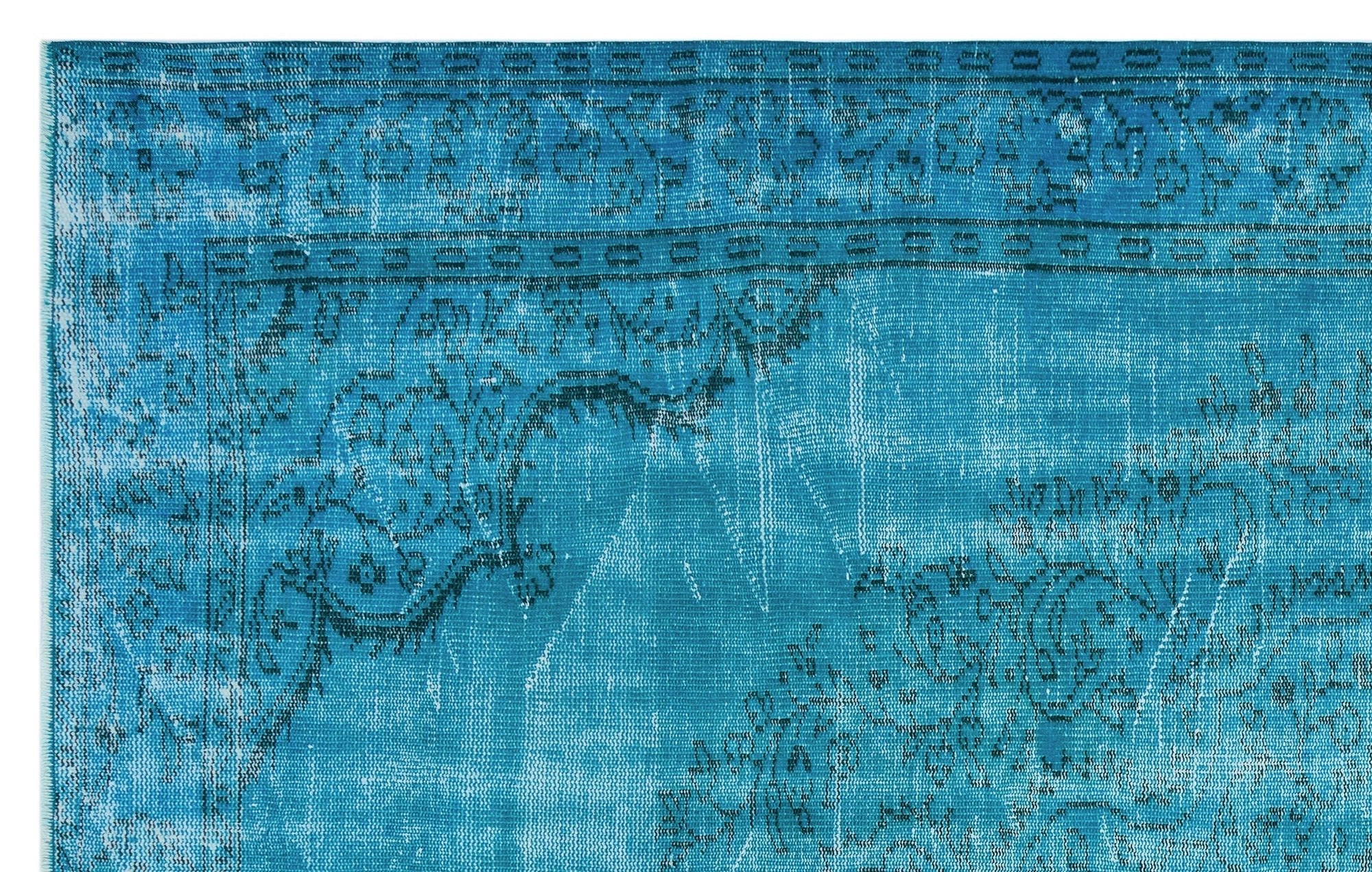 Atina 28592 Turquoise Vintage Wool Handmade Area Rug 5'10" x 9'2"