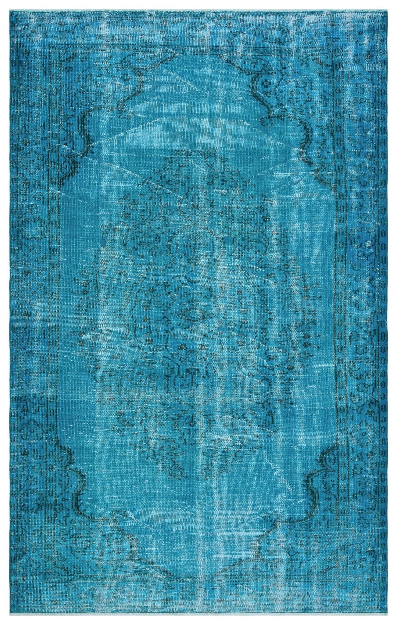 Atina 28592 Turquoise Vintage Wool Handmade Area Rug 5'10" x 9'2"