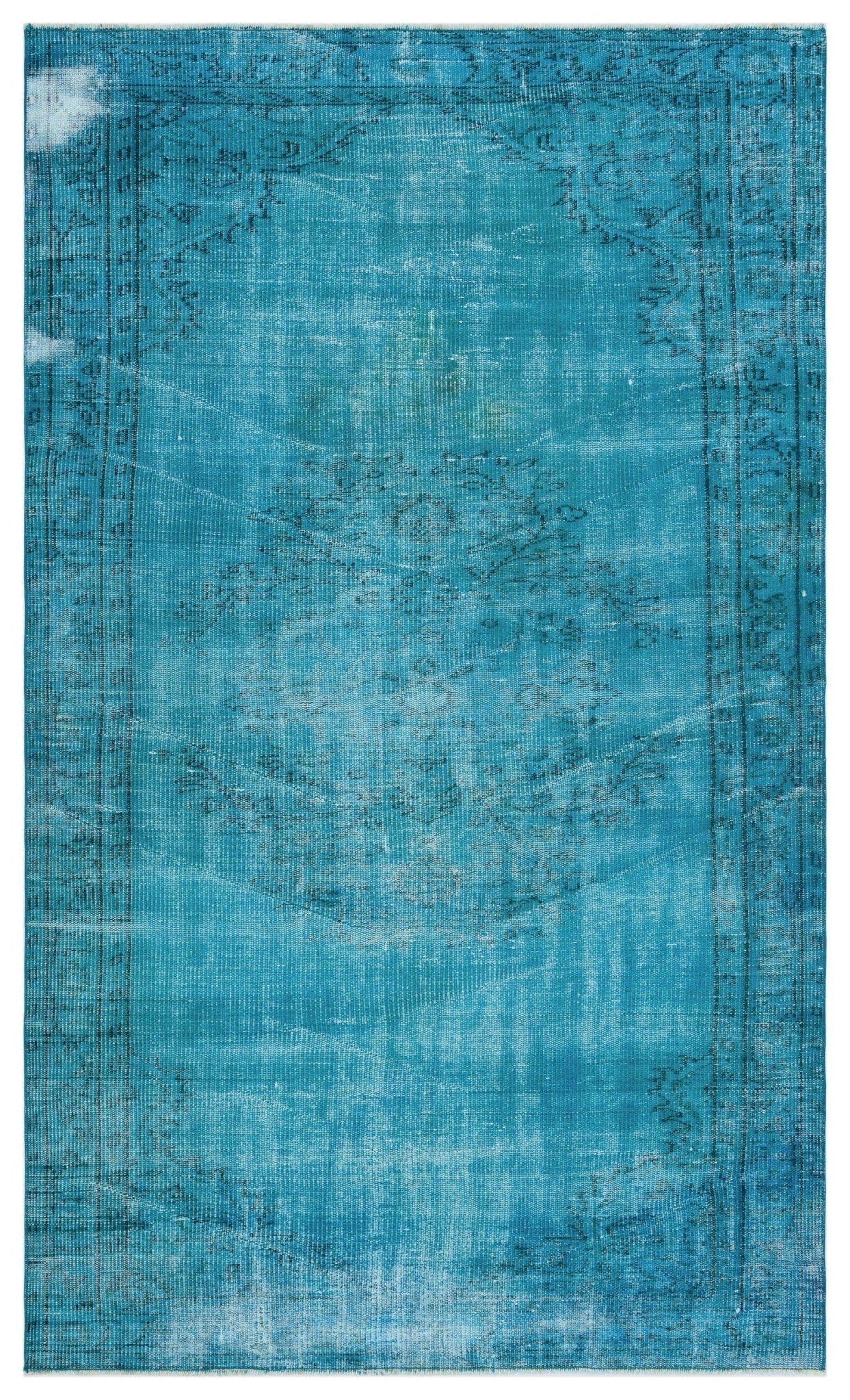 Atina 28599 Turquoise Vintage Wool Handmade Area Rug 4'10" x 8'0"