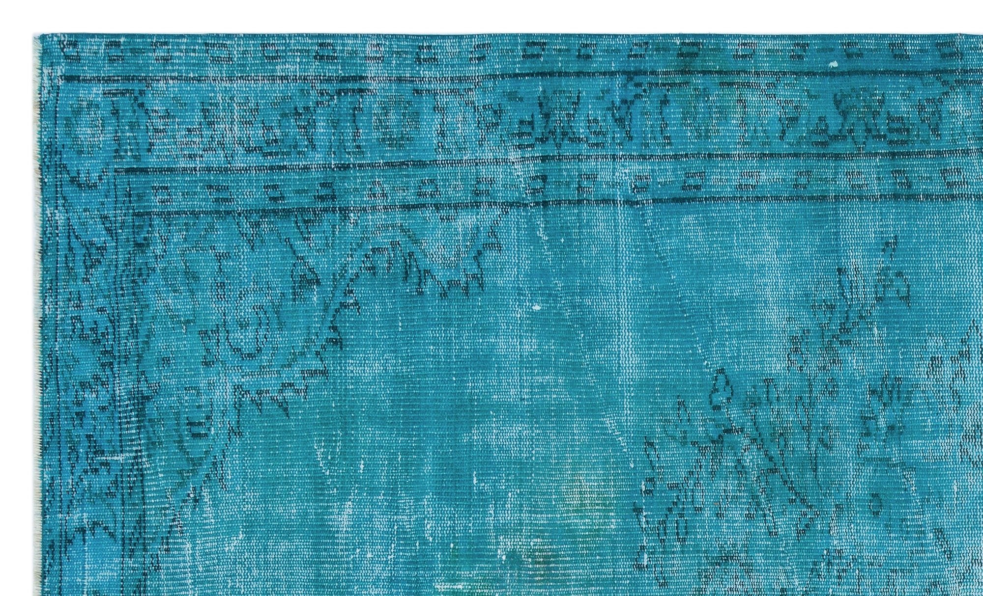 Atina 28599 Turquoise Vintage Wool Handmade Area Rug 4'10" x 8'0"