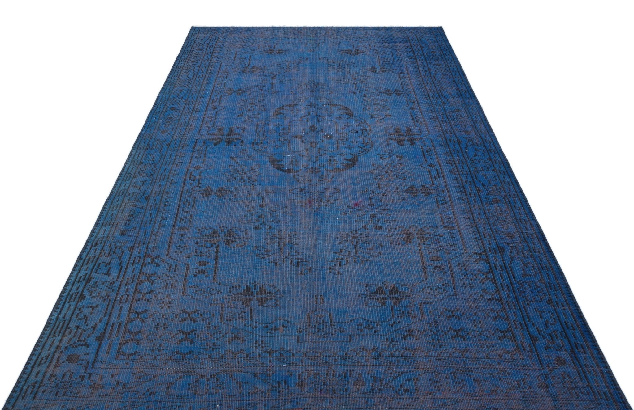 Atina 28649 Blue Vintage Wool Handmade Area Rug 5'6" x 8'10"