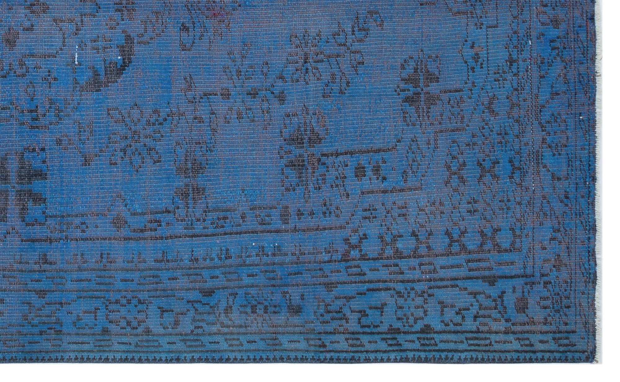 Atina 28649 Blue Vintage Wool Handmade Area Rug 5'6" x 8'10"