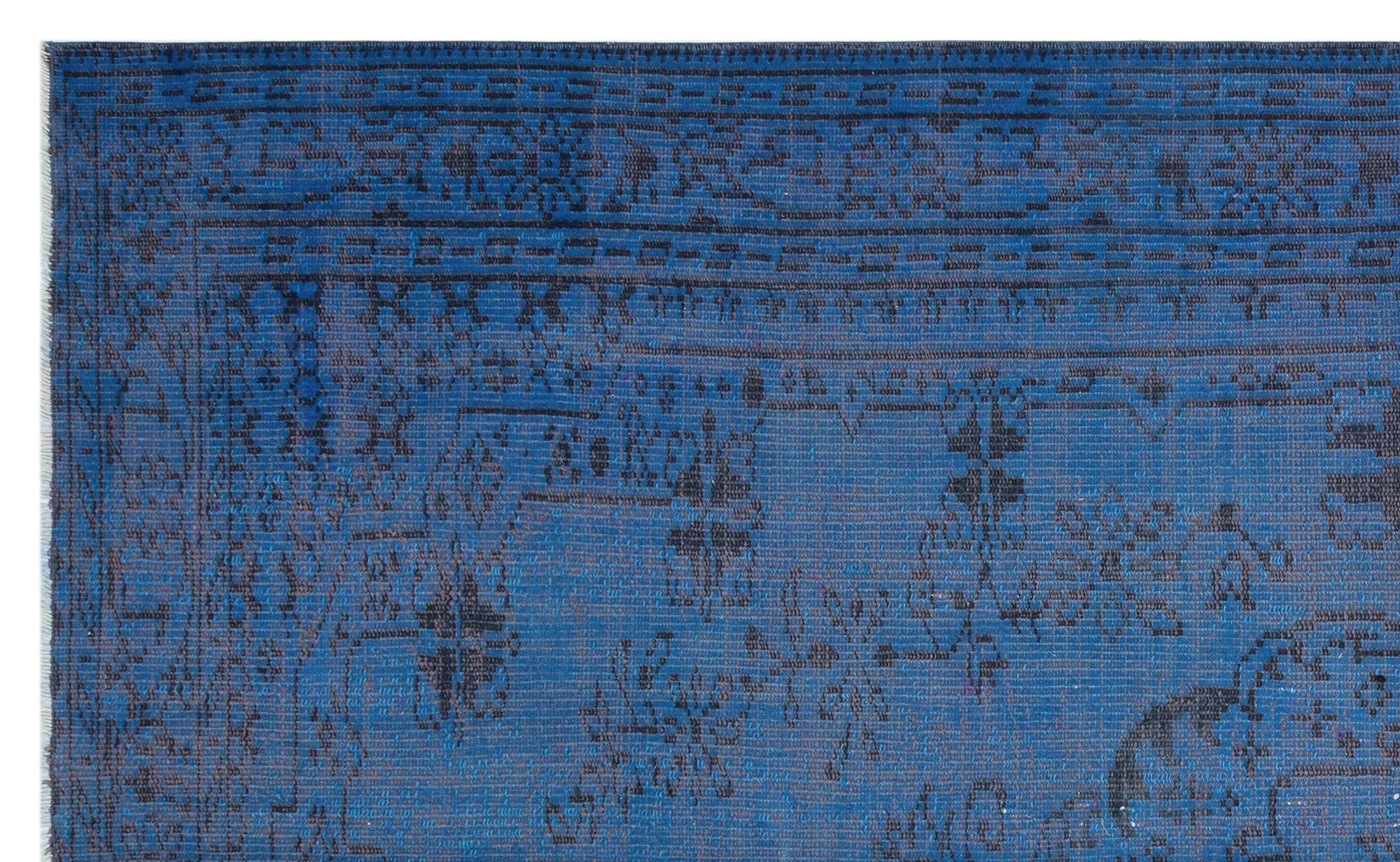 Atina 28649 Blue Vintage Wool Handmade Area Rug 5'6" x 8'10"
