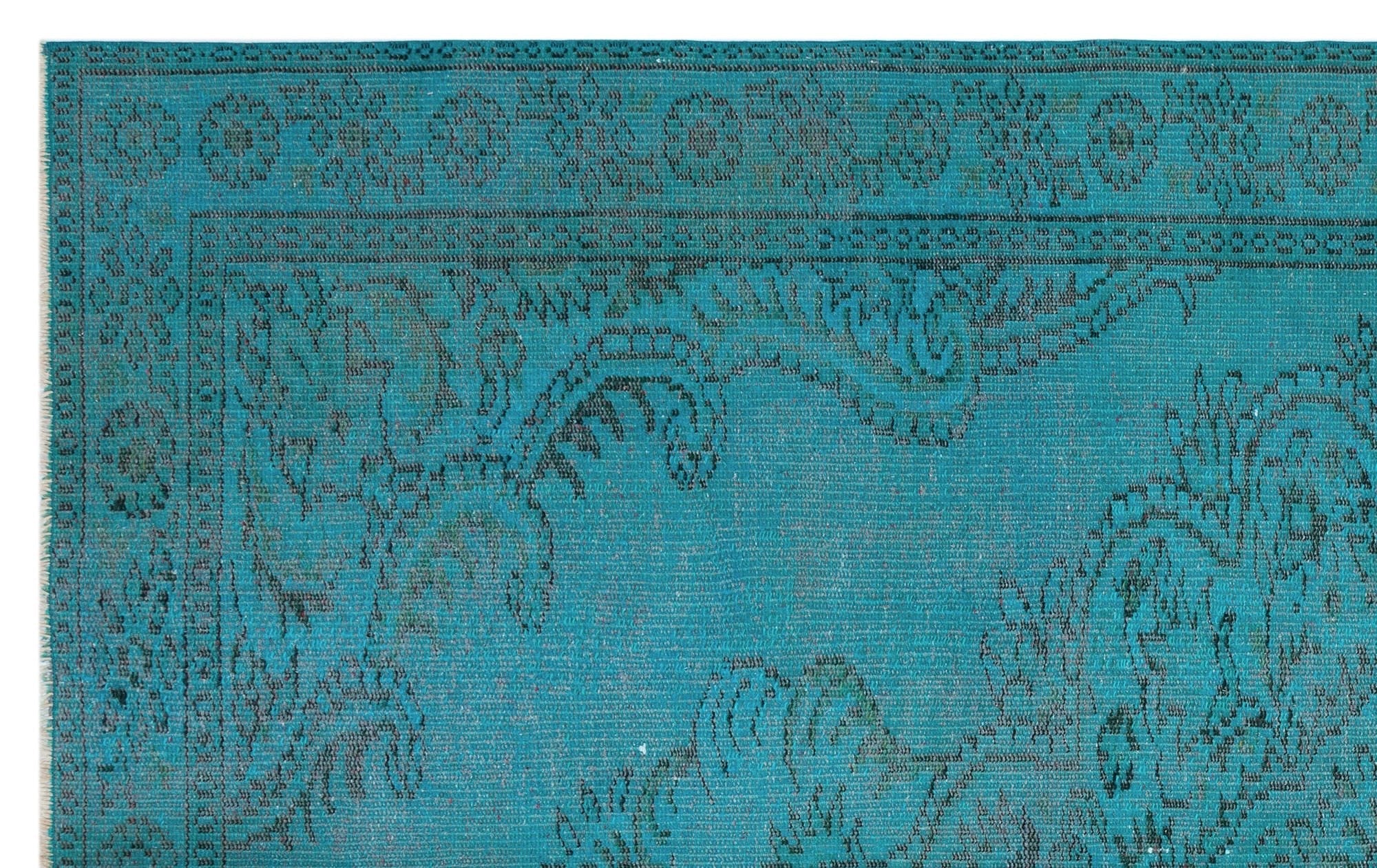 Atina 28732 Turquoise Vintage Wool Handmade Area Rug 5'6" x 8'10"