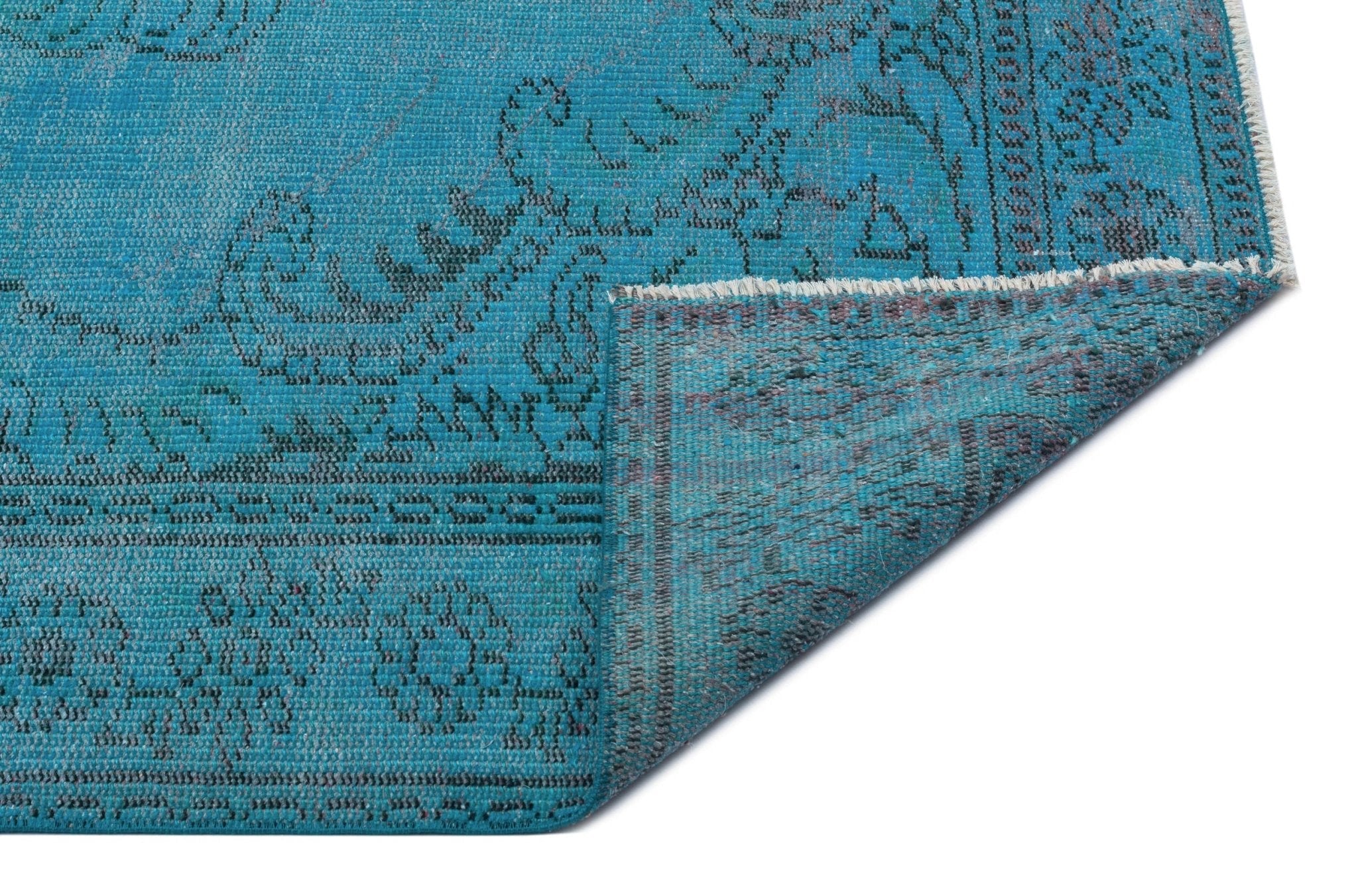 Atina 28732 Turquoise Vintage Wool Handmade Area Rug 5'6" x 8'10"